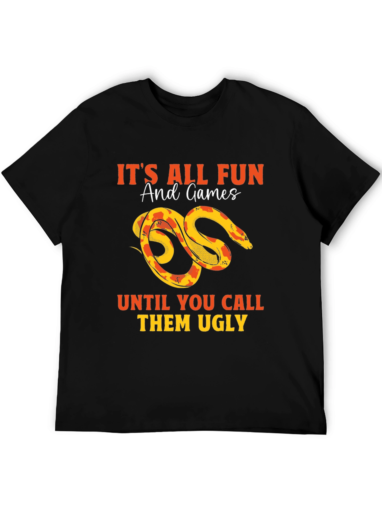 Black Funny Snake Lover T-Shirt - It's All Fun & Games view 5