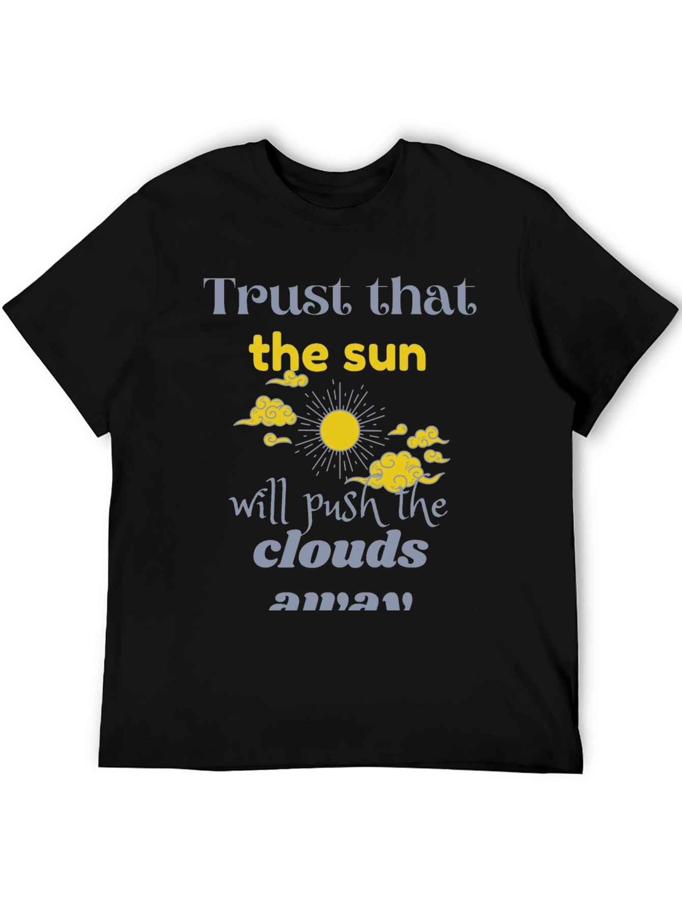 Black Trust the Sun Graphic Tee - Inspirational Black T-Shirt view 5