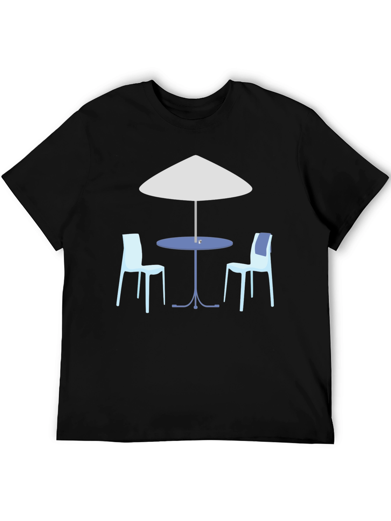 Black Cafe Scene Graphic T-Shirt view 5