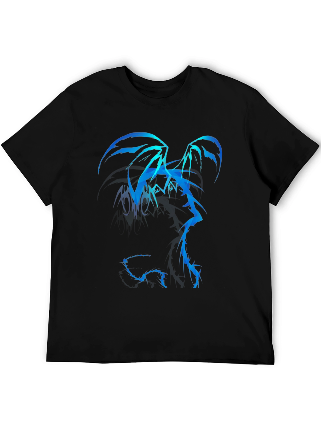 Black Blue Dragon Graphic Tee - Men's Black T-Shirt view 5
