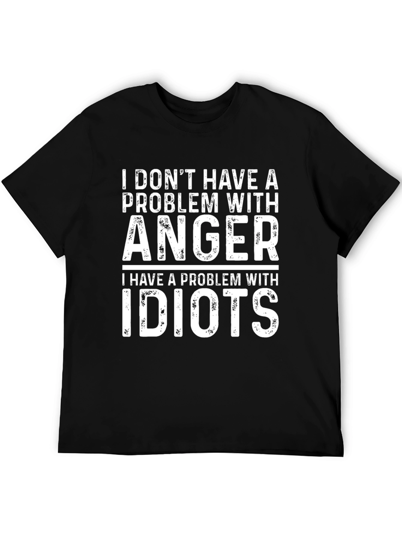 Black Humorous "I Don't Have An Anger Problem" Graphic Tee view 5