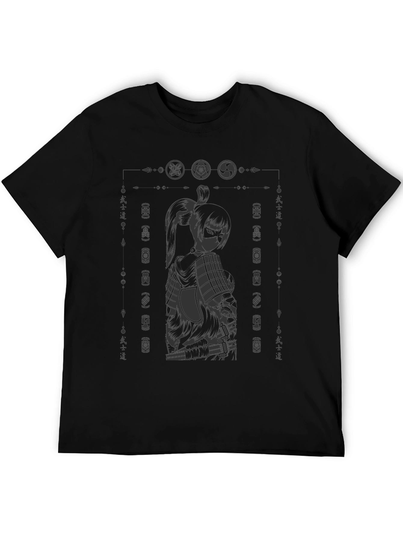 Black Samurai Graphic Black T-Shirt view 5