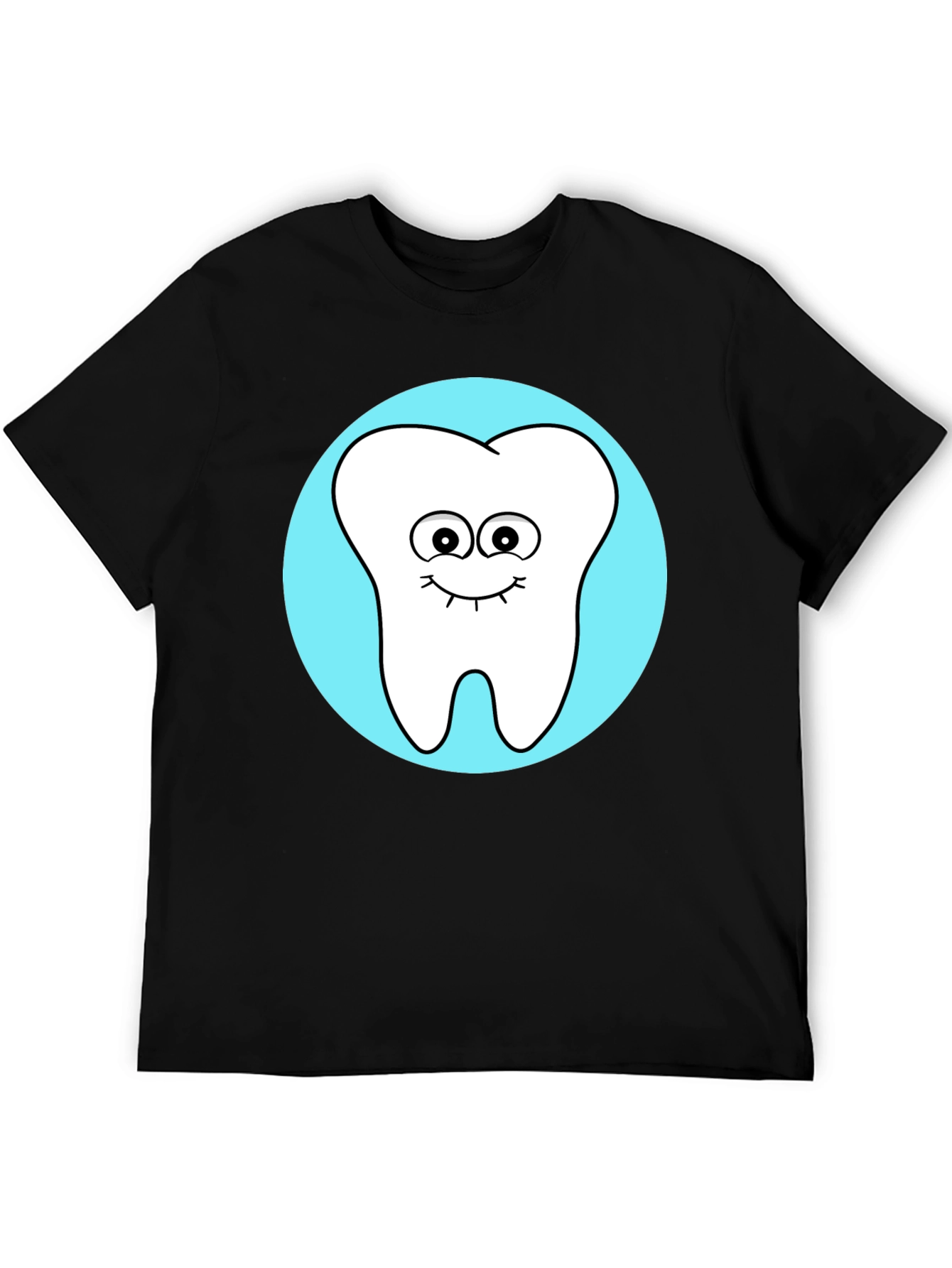 Black Cute Tooth Graphic Tee - Fun Dentist Shirt view 5