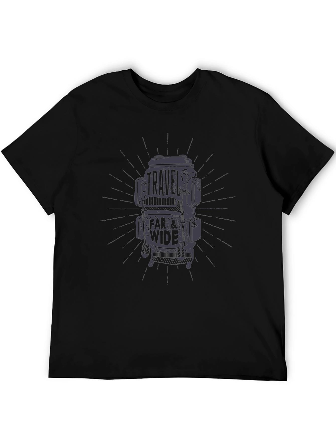 Black Travel Far & Wide Graphic Tee - Black view 5