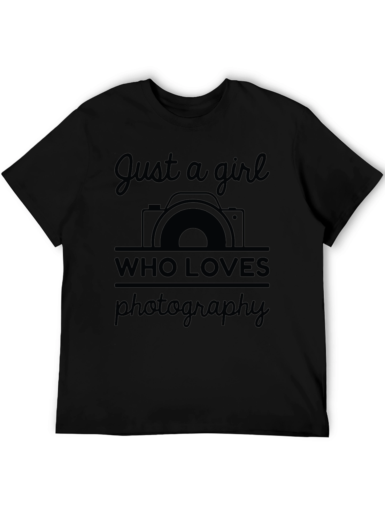 Black Just a Girl Who Loves Photography T-Shirt view 5