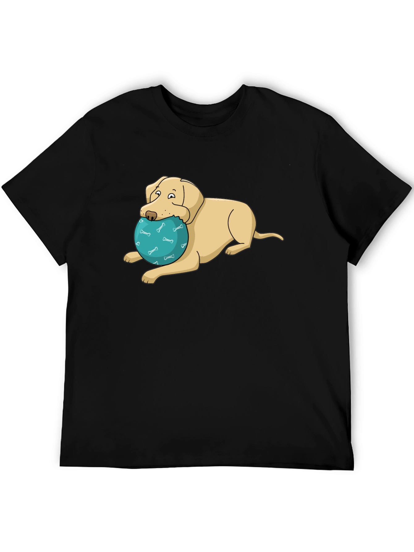 Black Dog and Ball Graphic T-Shirt view 5