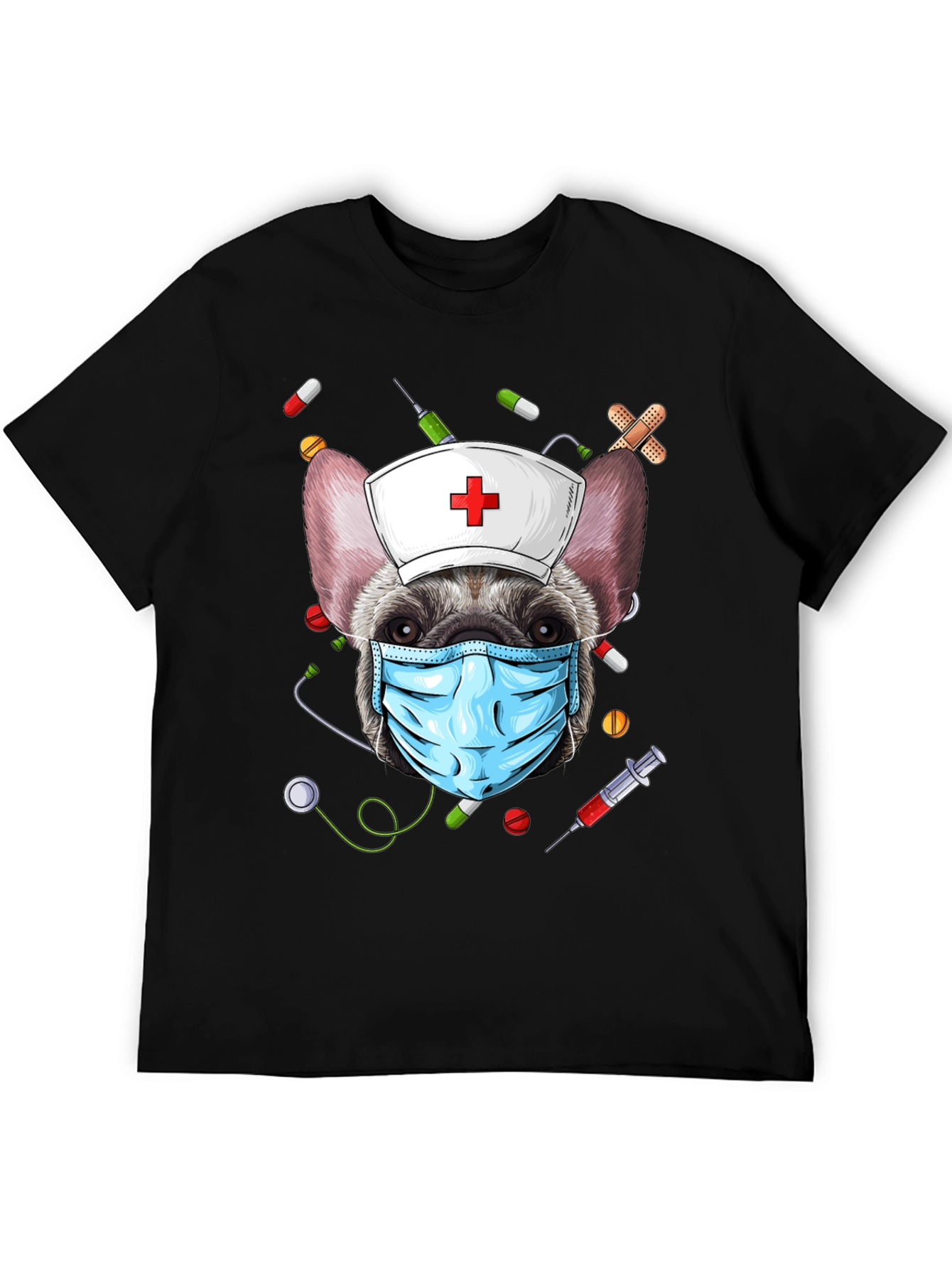 Black Nurse Dog Graphic T-Shirt view 5