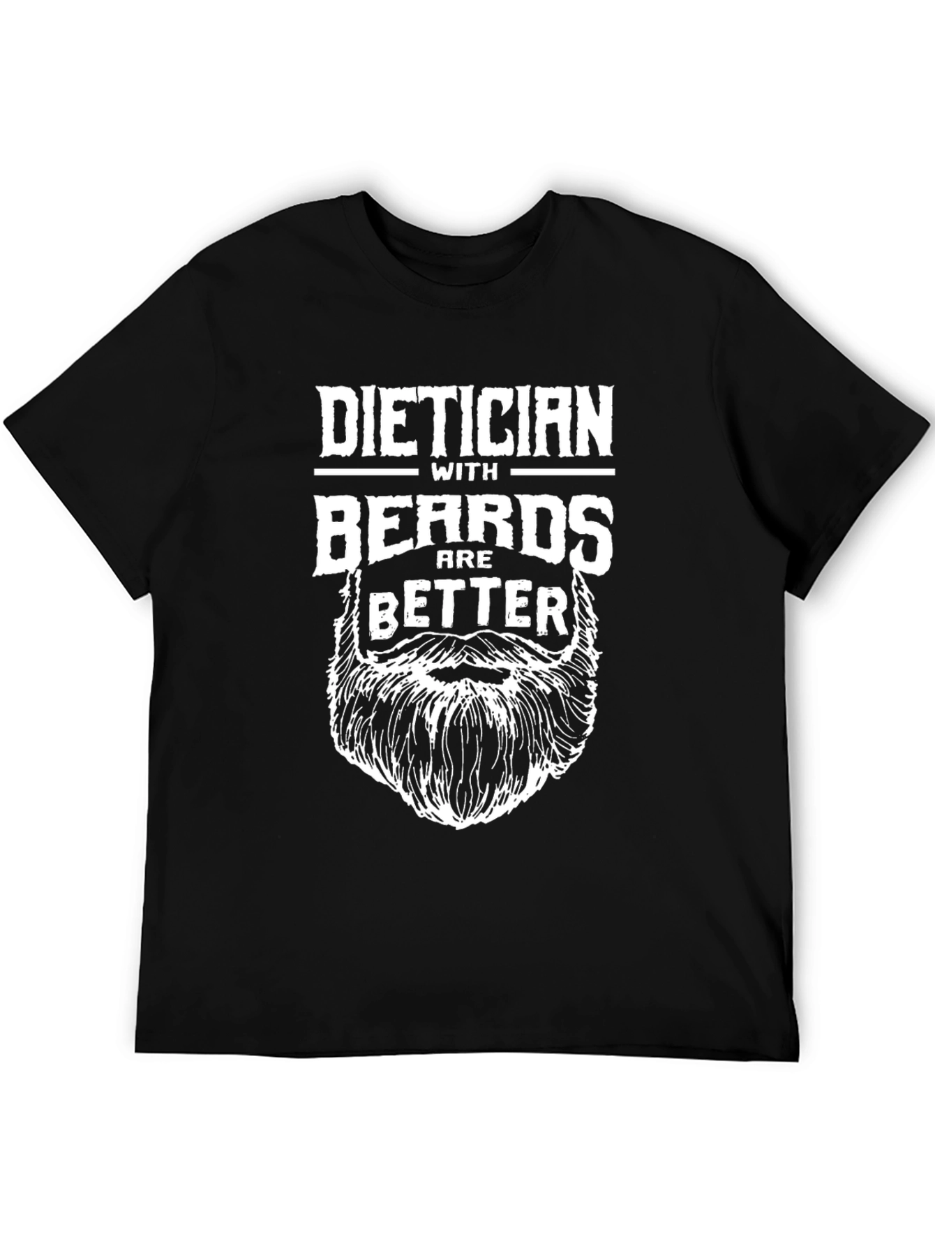 Black Dietician with Beards Graphic T-Shirt - Funny & Stylish view 5