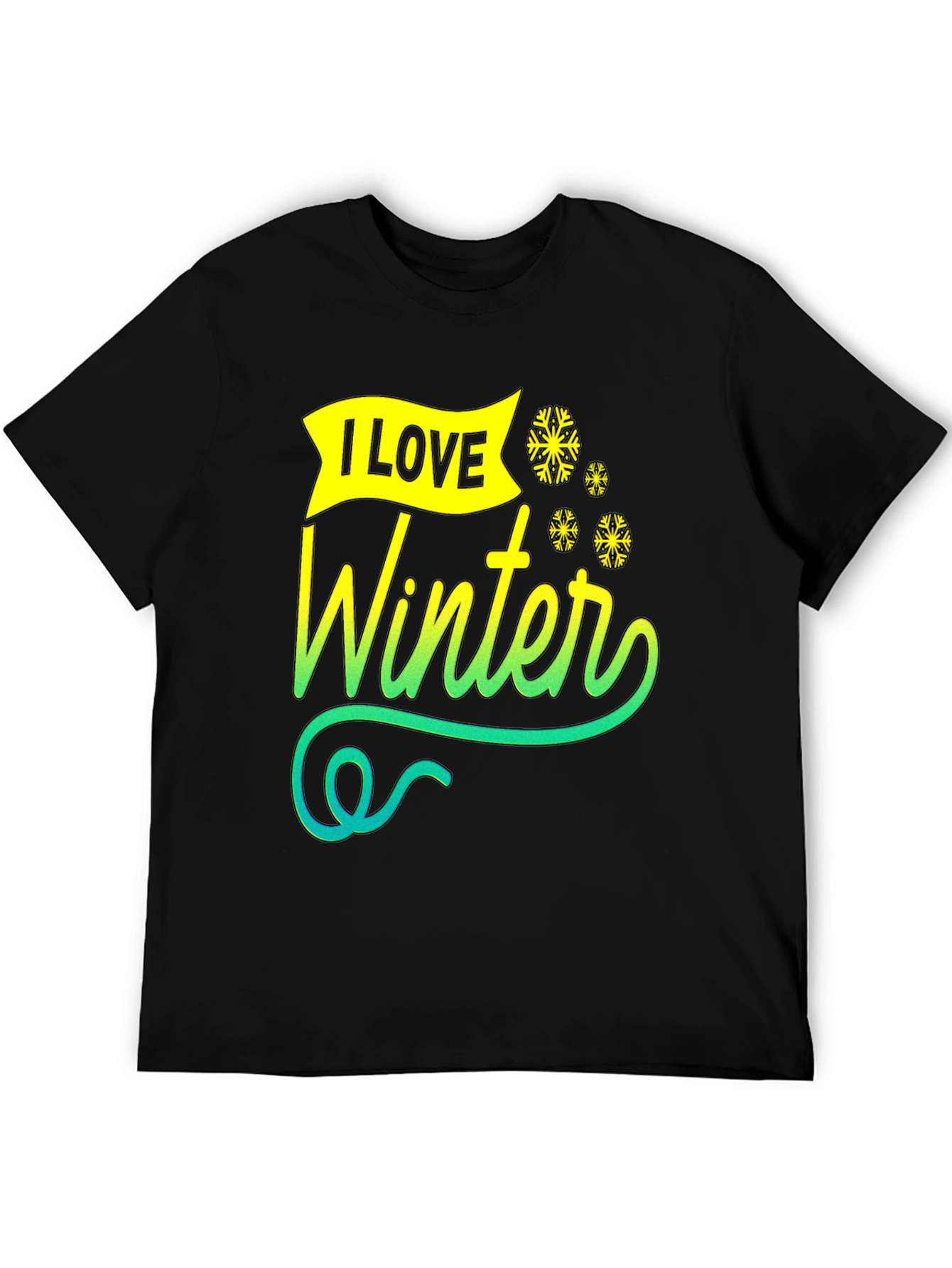 I Love Winter Graphic Tee - Black Unisex T-Shirt - 5