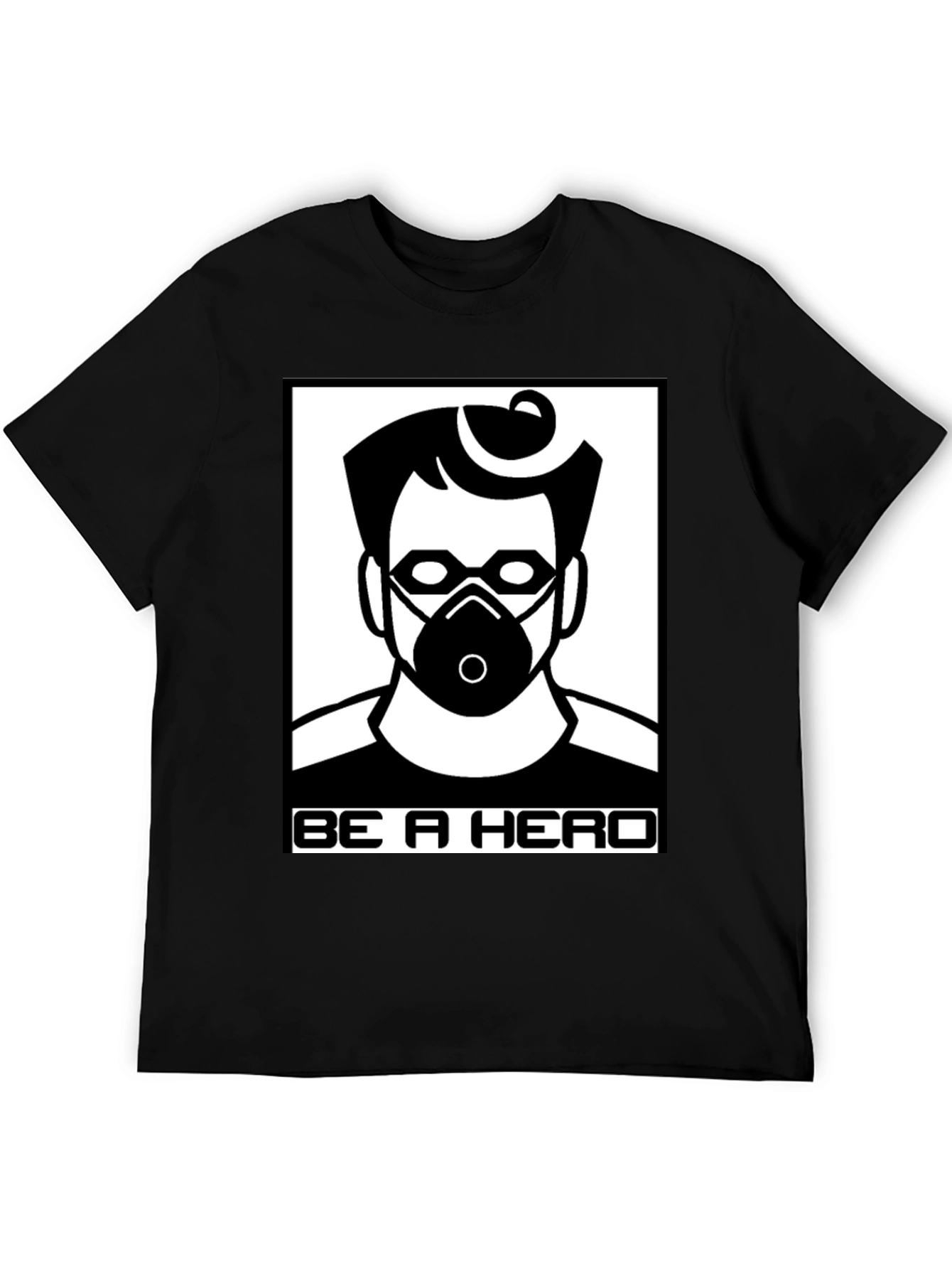 Black Be A Hero T-Shirt - Masked Hero view 5