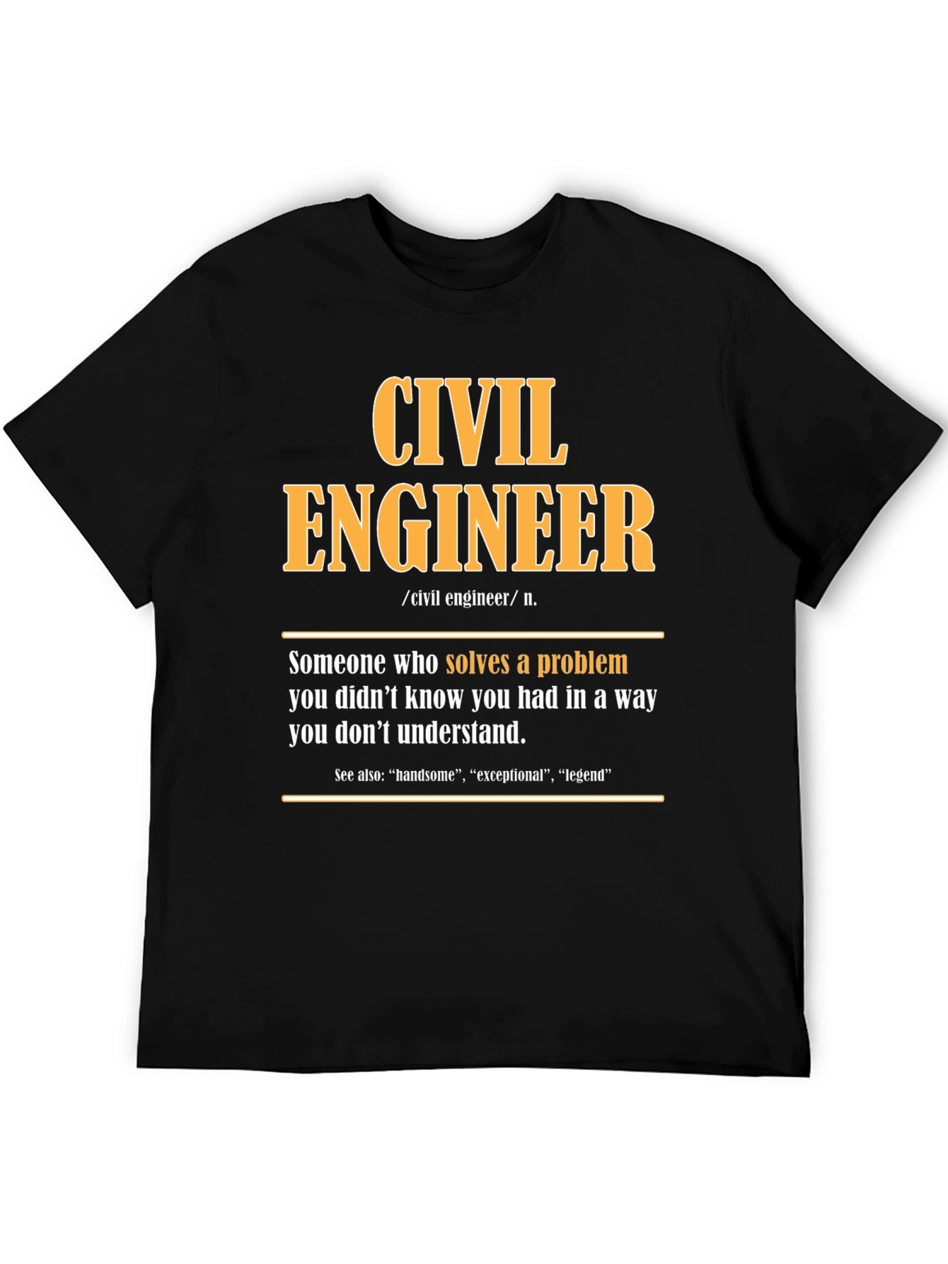 Black Civil Engineer Definition T-Shirt view 5