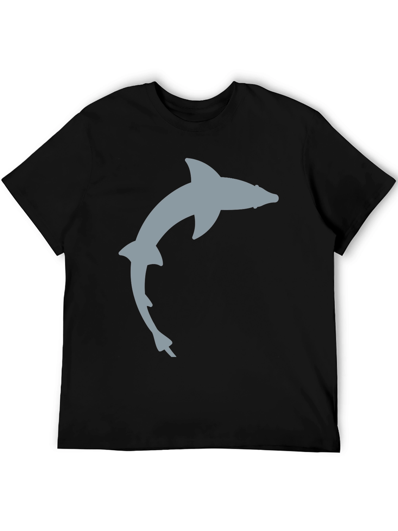 Black Dolphin Graphic Tee - Casual Black T-Shirt view 5