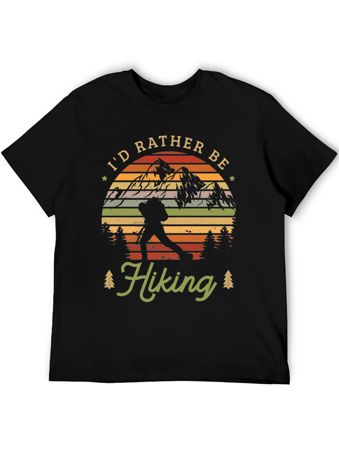 Black I'd Rather Be Hiking Graphic Tee view 5