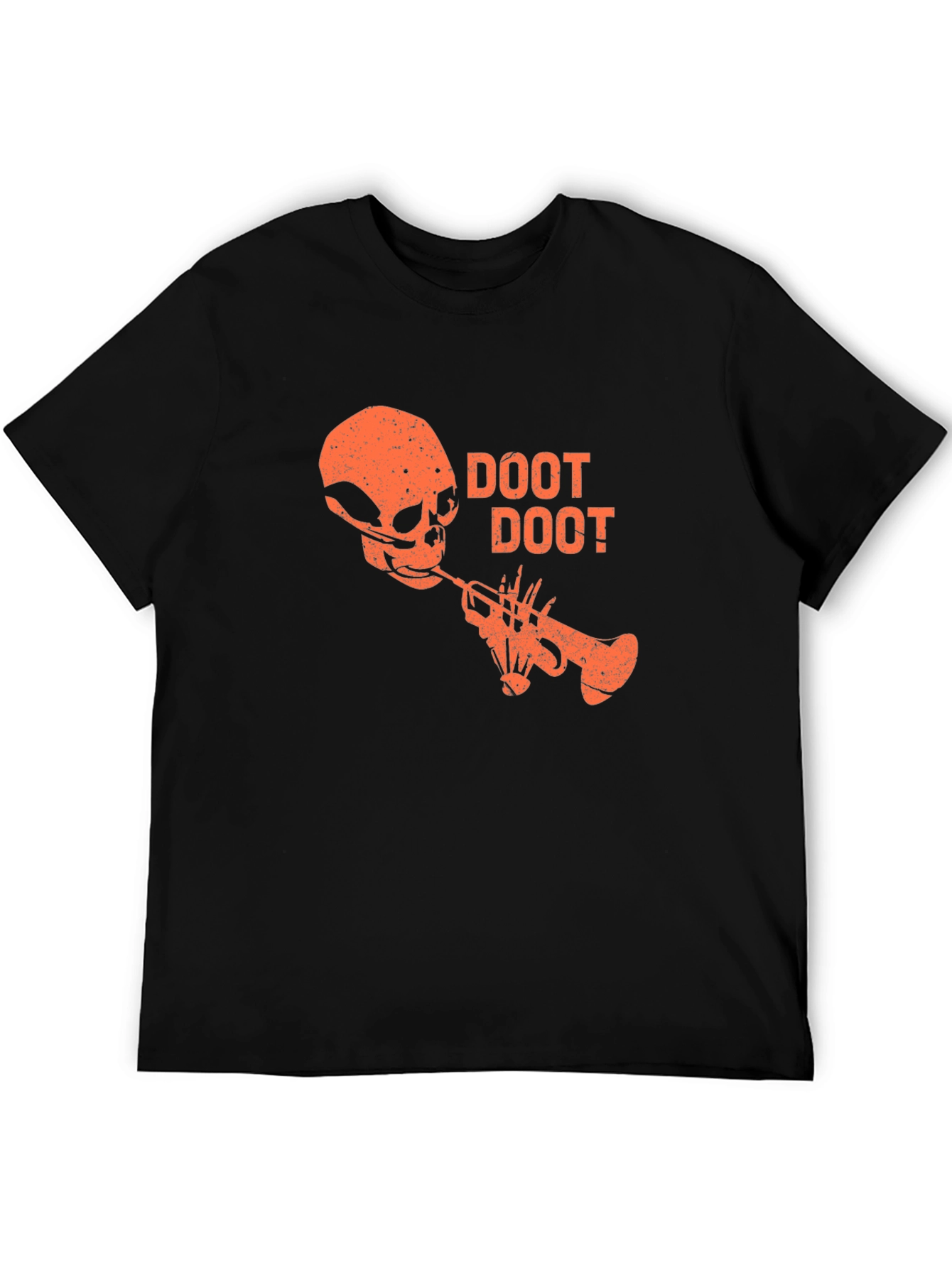 Black Doot Doot Skull Trumpet Graphic Tee - Black view 5