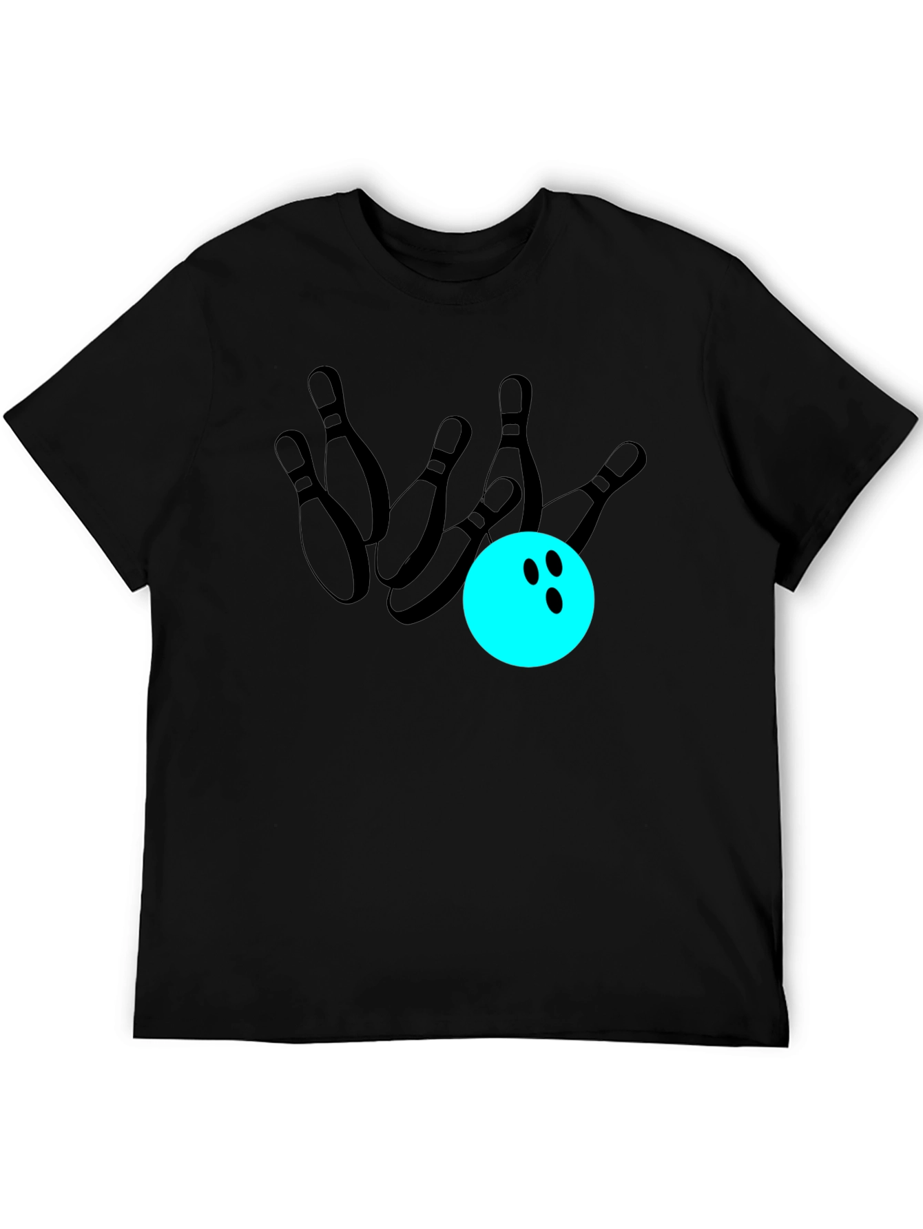 Black Bowling Strike T-Shirt - Casual Graphic Tee view 5