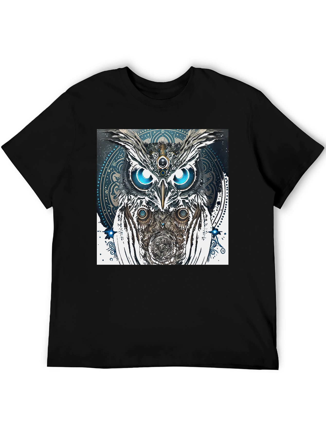 Black Mystic Owl Graphic Tee - Unique Spiritual Design view 5