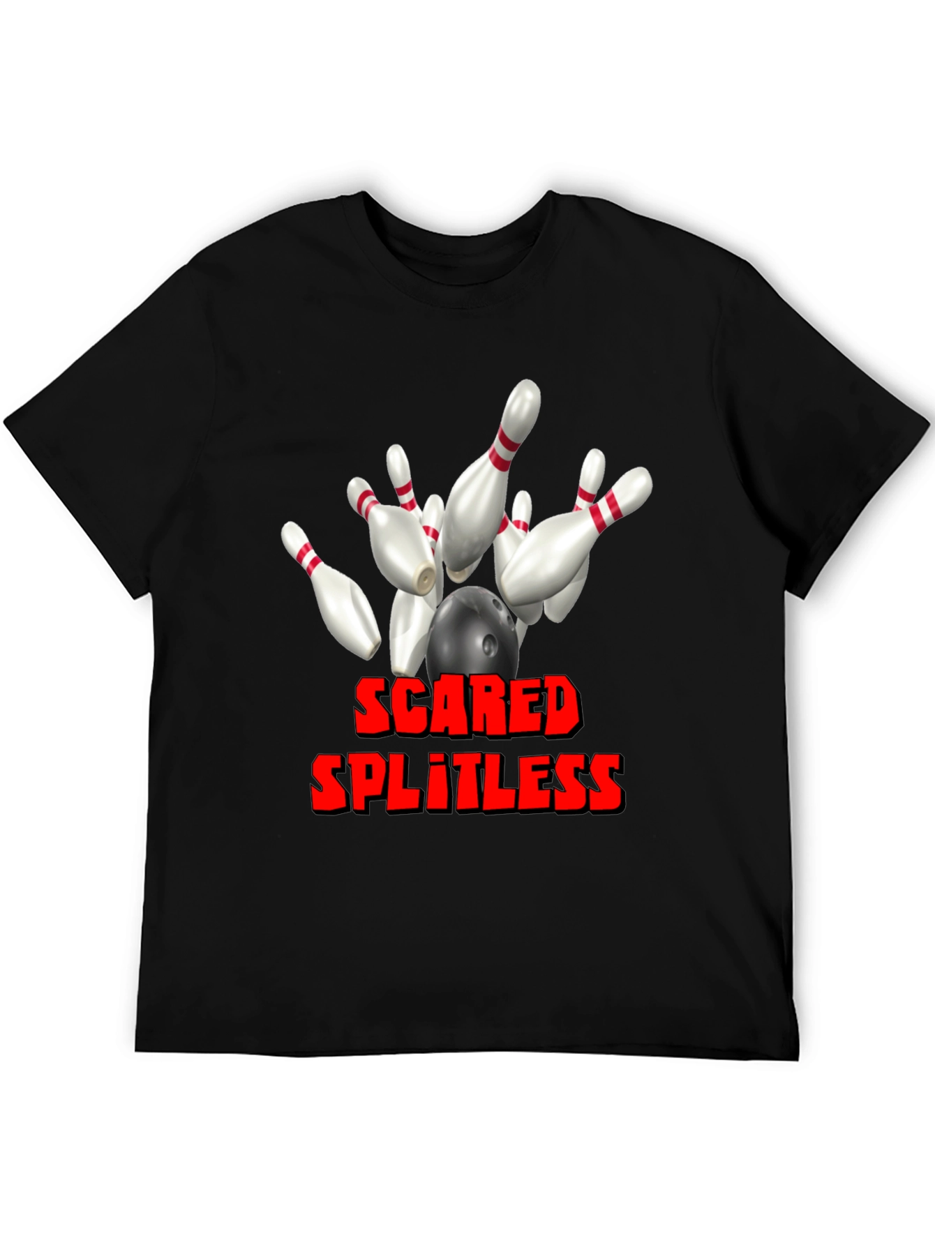 Black Scared Splitless Bowling Graphic Tee view 5
