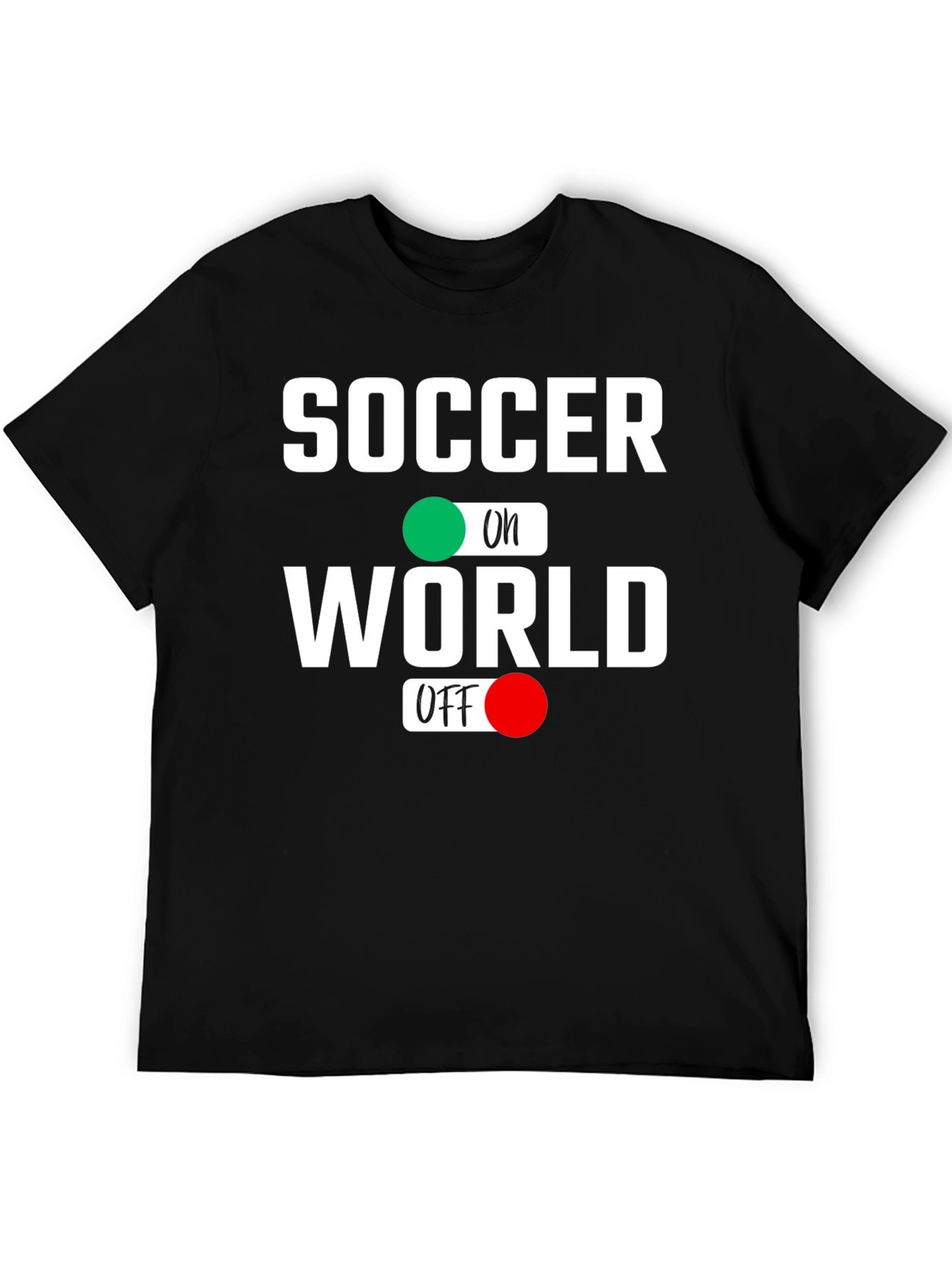 Black Soccer On World Off Graphic Tee view 5