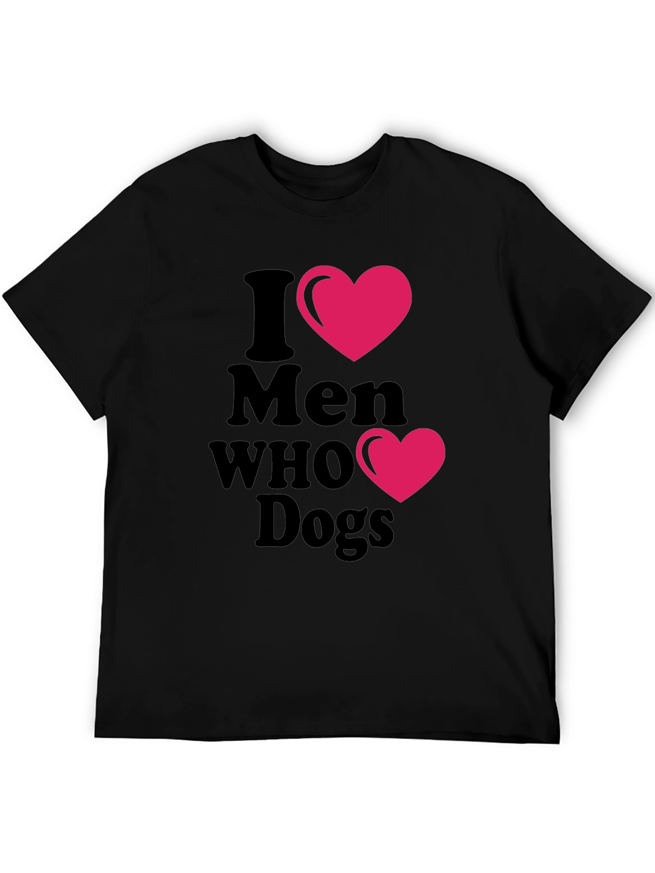 Black I Heart Men Who Love Dogs T-Shirt view 5