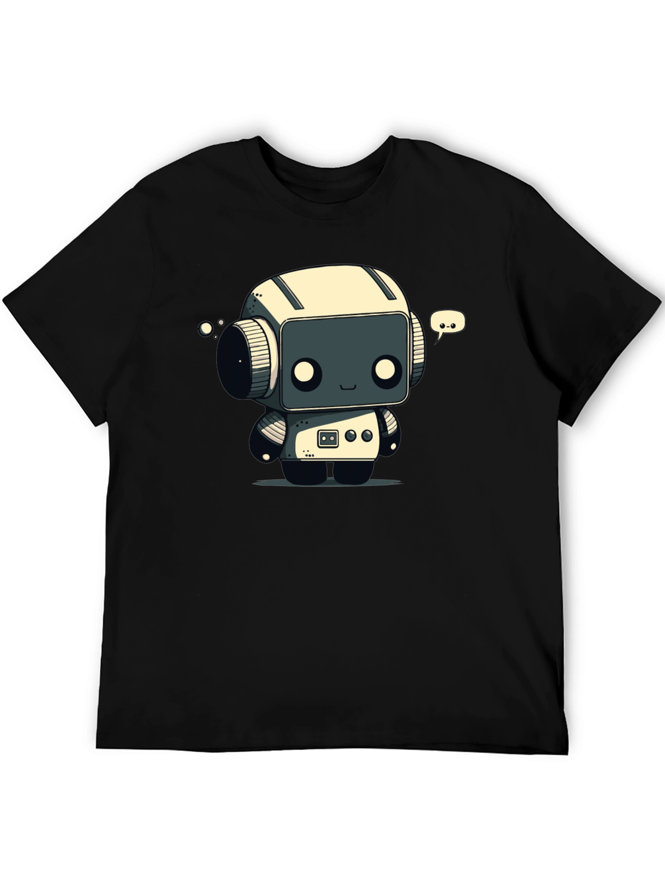 Black Robot T-Shirt - Black Graphic Tee view 5