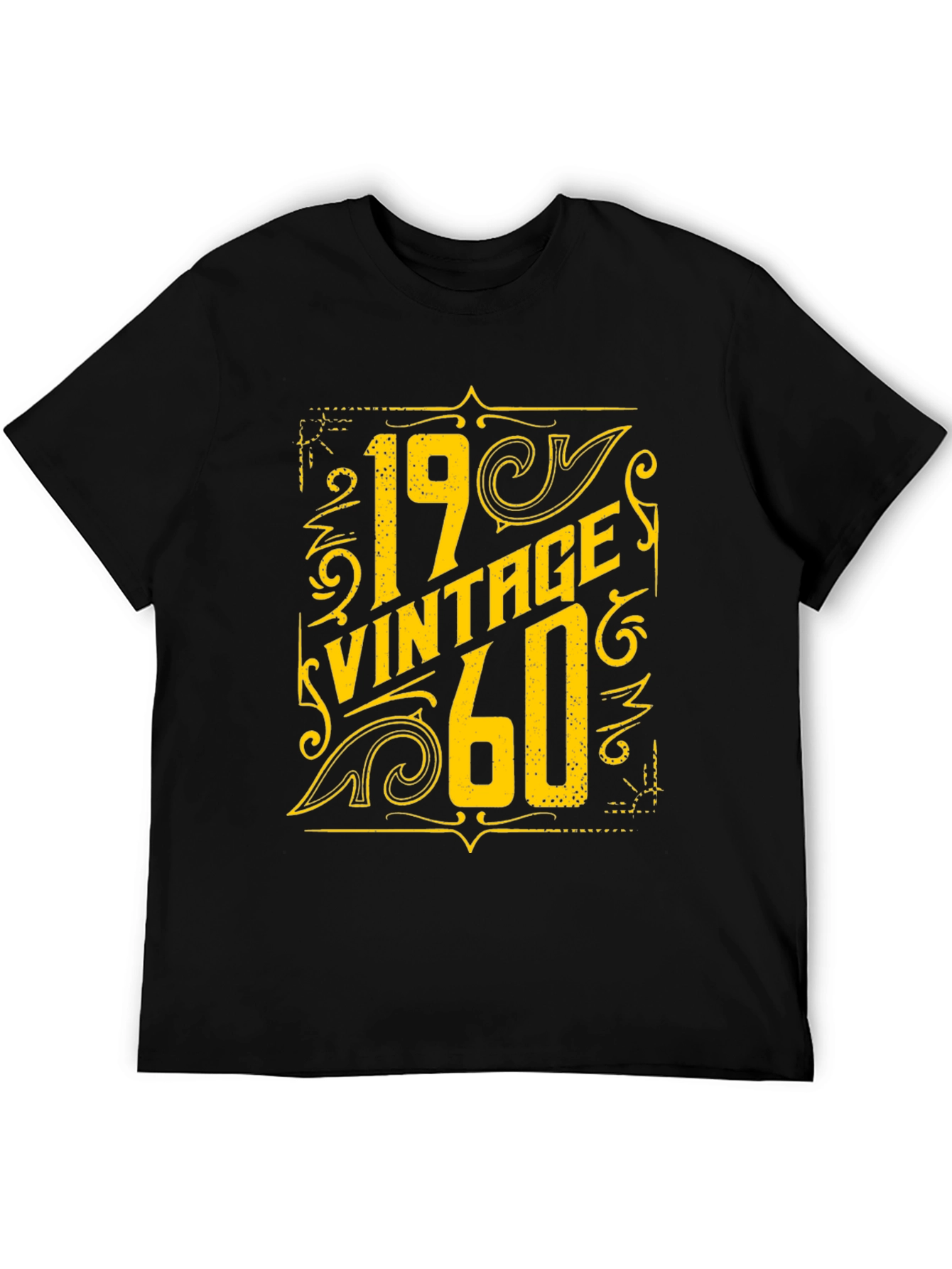 Black Vintage 1960 T-Shirt - Retro Birthday Gift Tee view 5