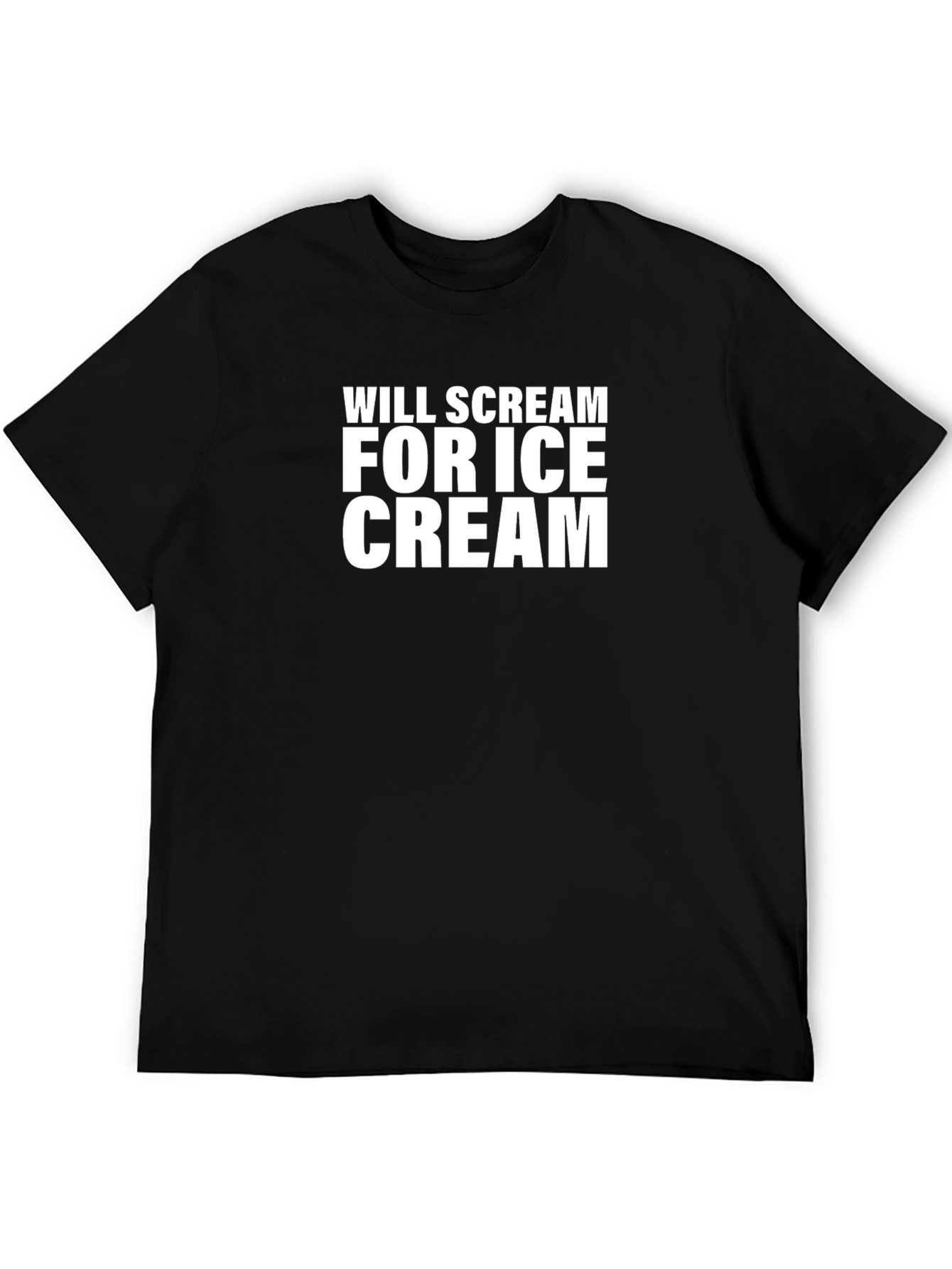 Black Will Scream For Ice Cream Black T-Shirt view 5
