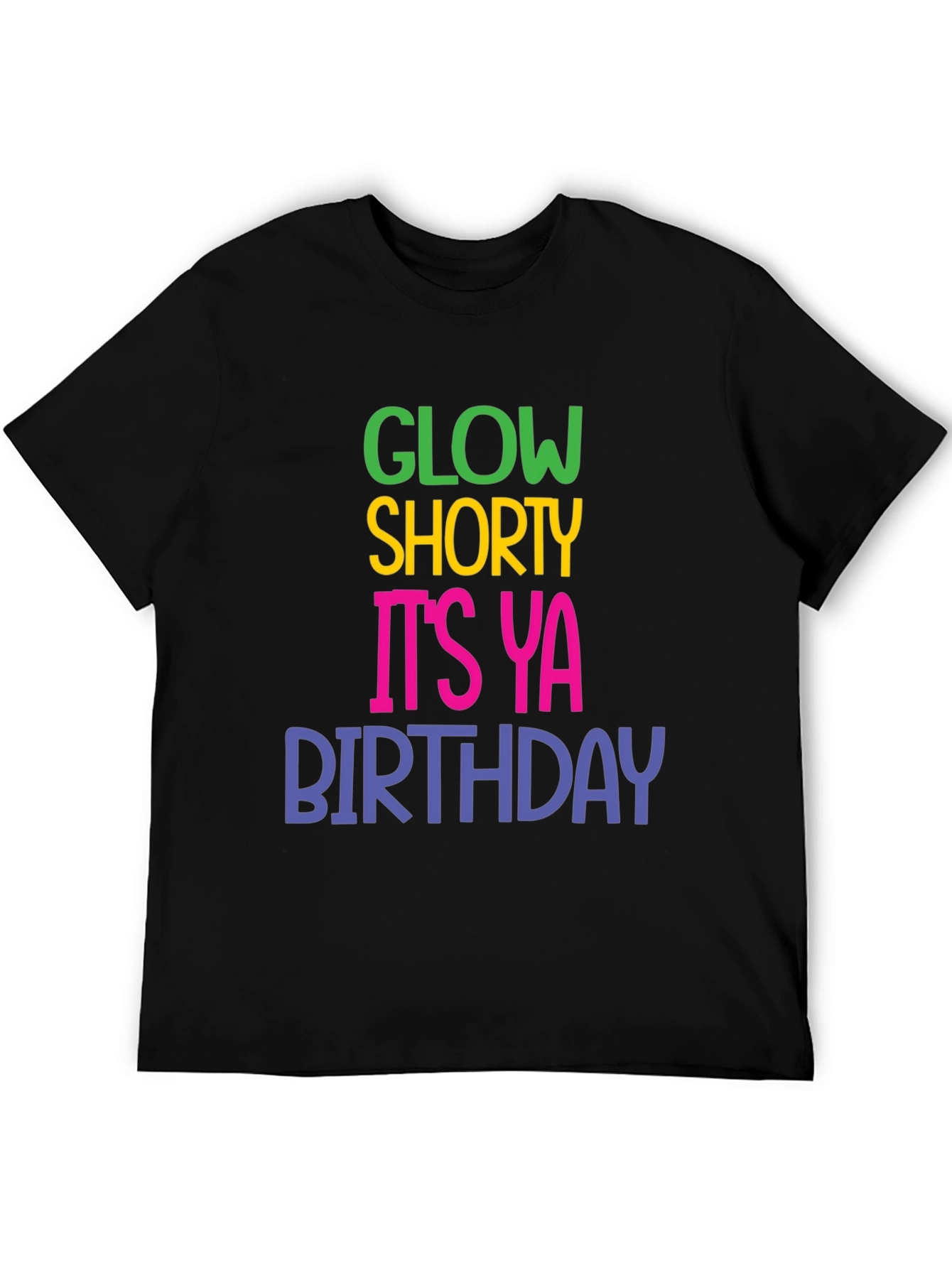 Black Glow Shorty Birthday Graphic T-Shirt view 5