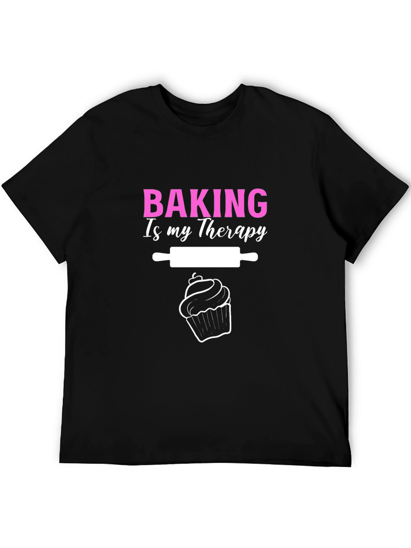 Black Baking is My Therapy T-Shirt - Unisex view 5