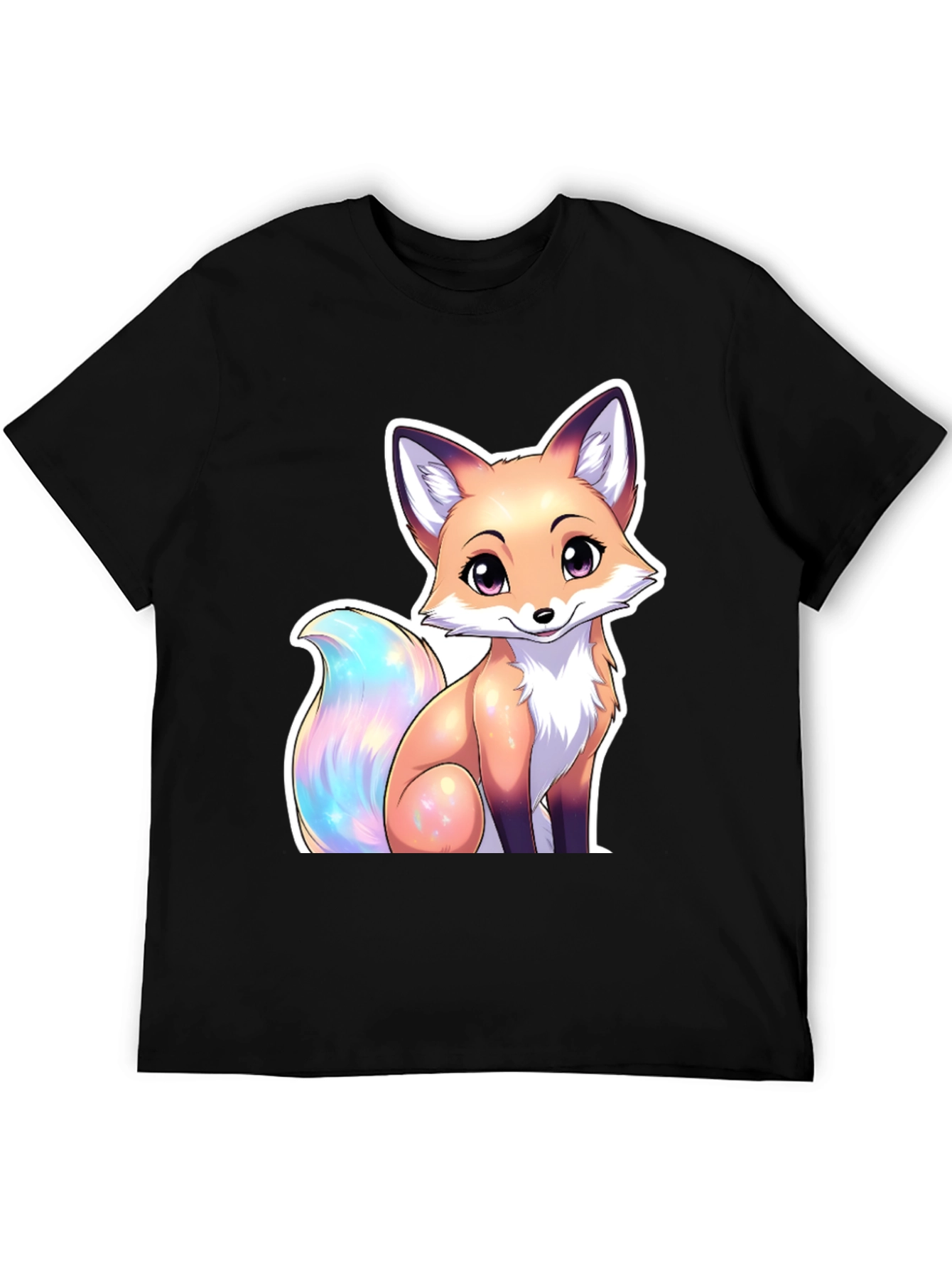Black Cute Fox Graphic Tee - Stylish Animal Lover T-Shirt view 5