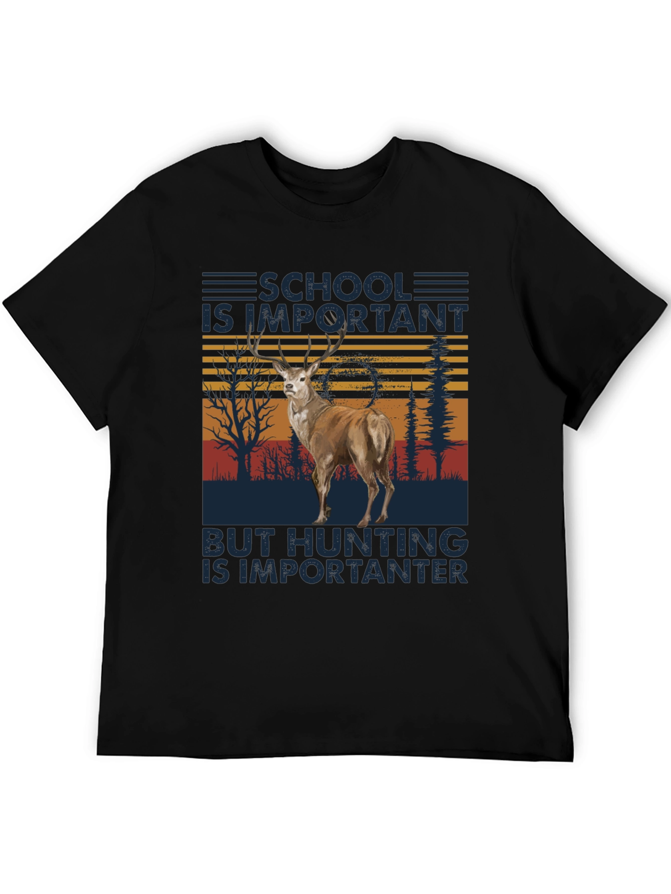 Black School Important Hunting Importanter Tee view 5
