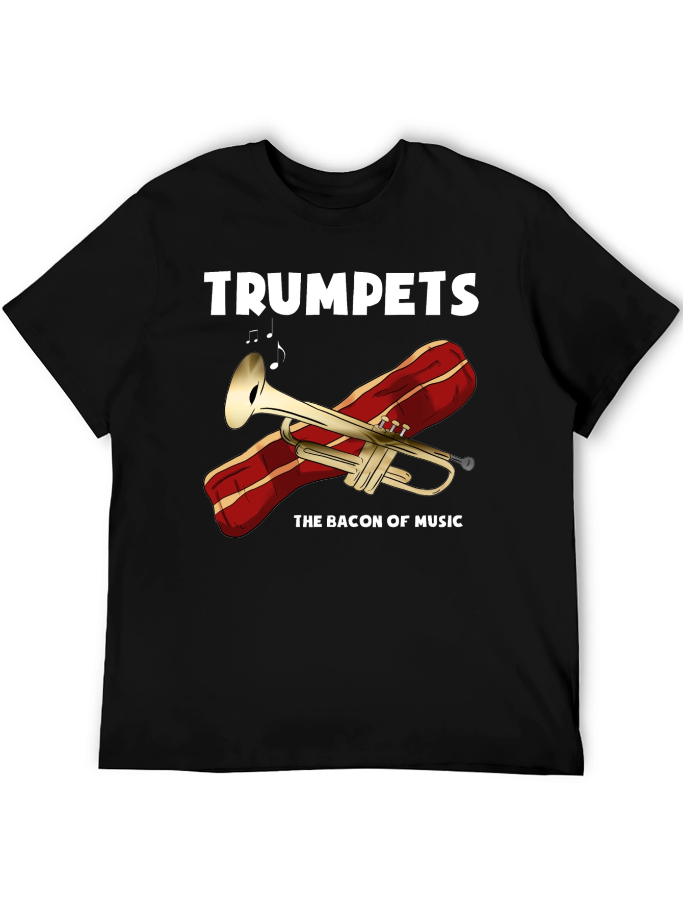 Black Trumpets The Bacon of Music T-Shirt view 5