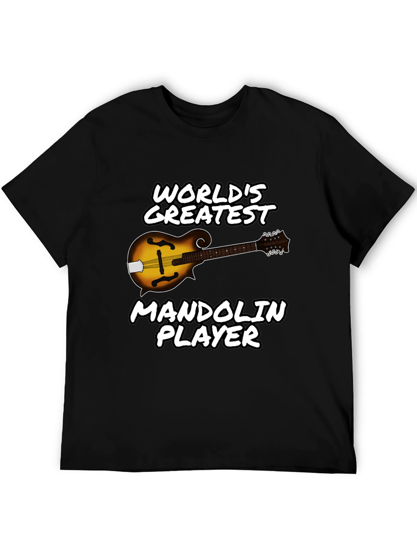 Black World's Greatest Mandolin Player T-Shirt view 5