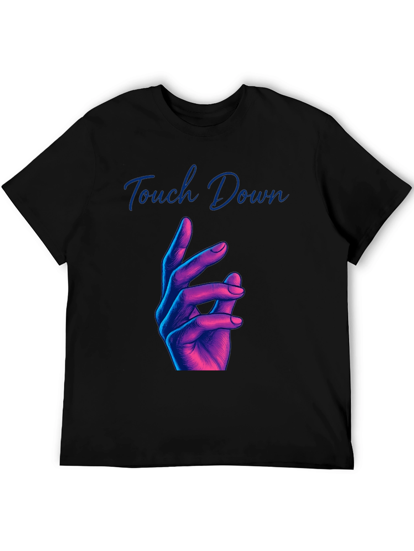 Black Touch Down Graphic Tee - Black Crew Neck view 5