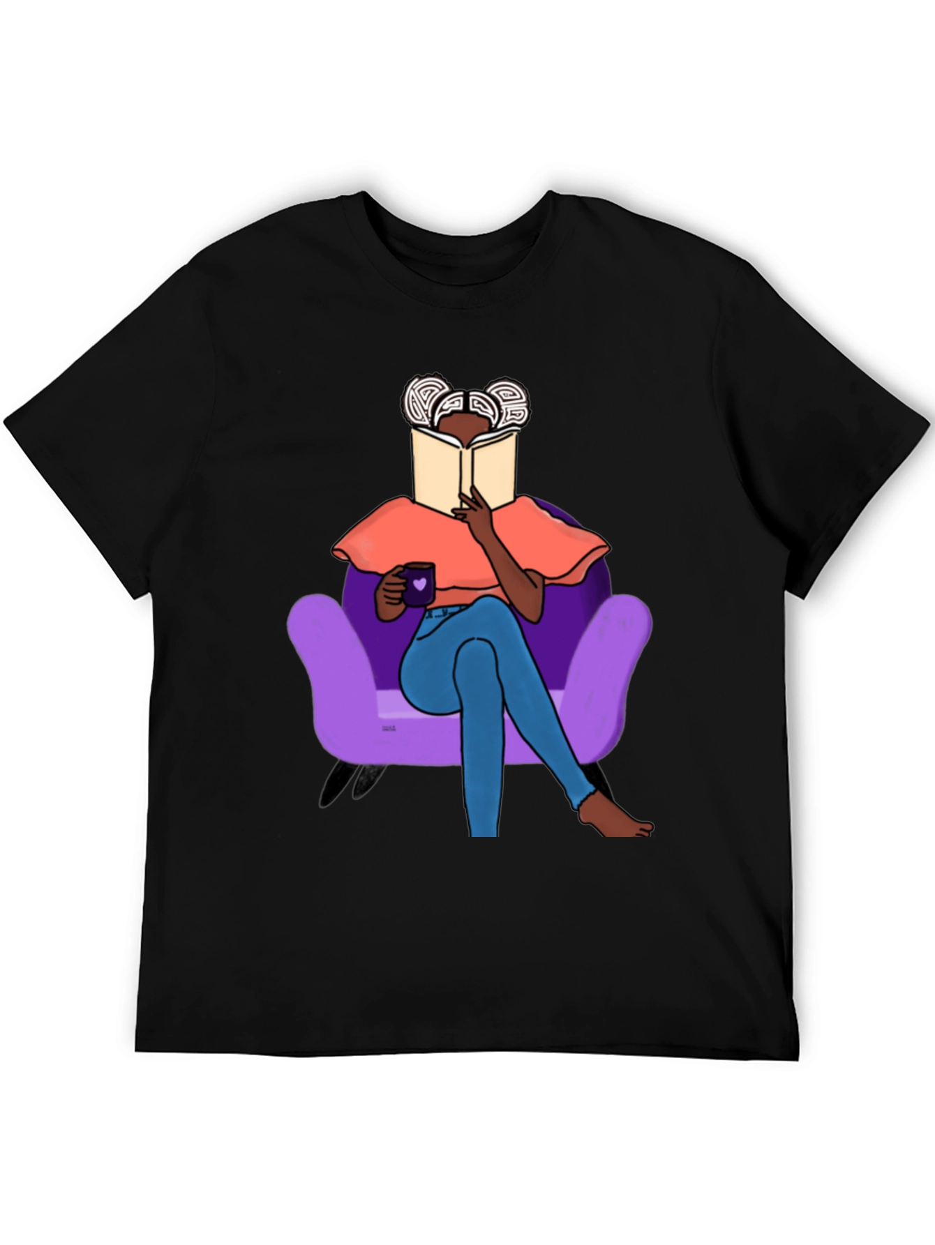 Black Cozy Reading T-Shirt - Book Lover's Tee view 5