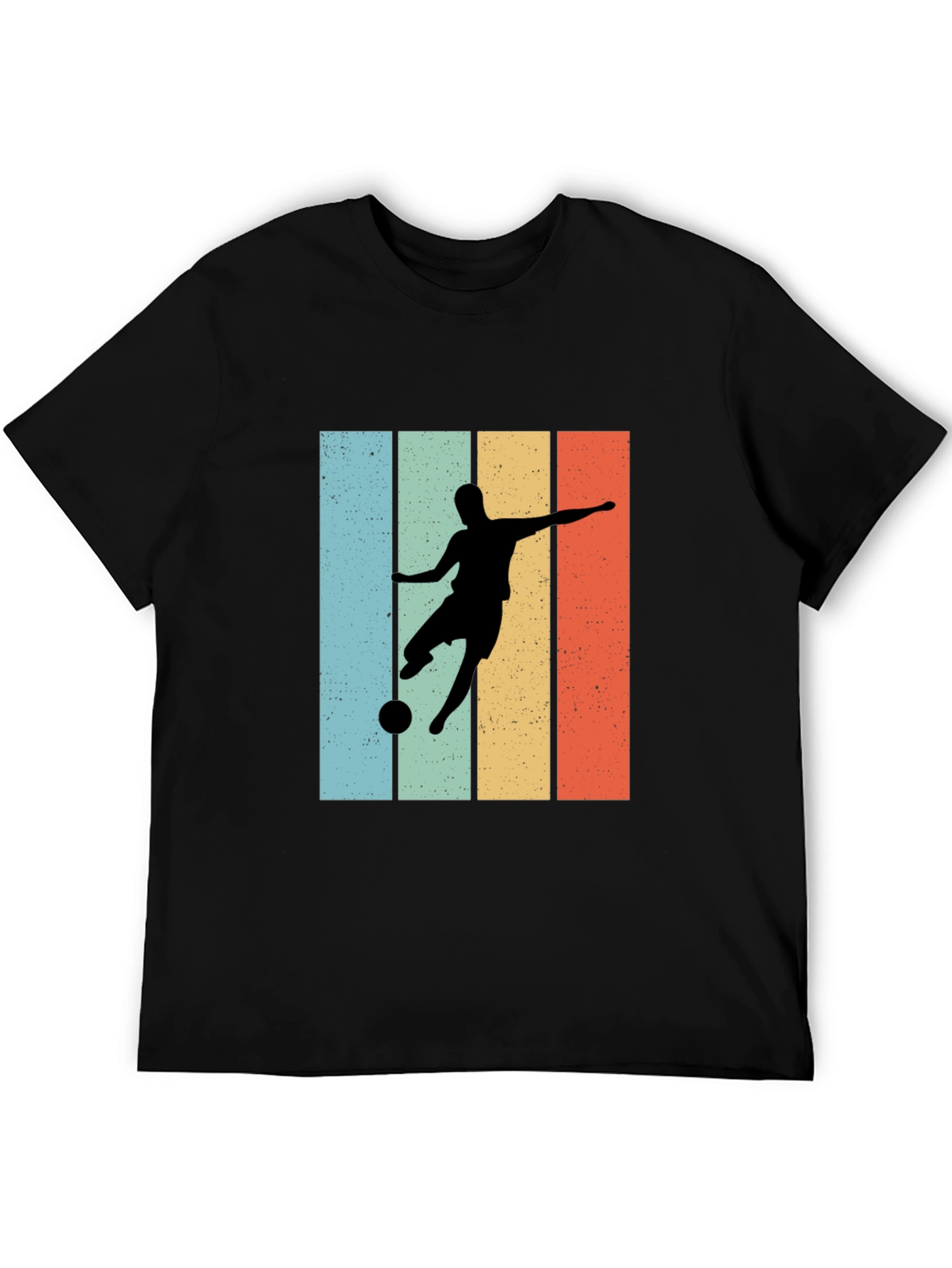 Black Retro Soccer Player Graphic Tee - Cool Casual Style view 5