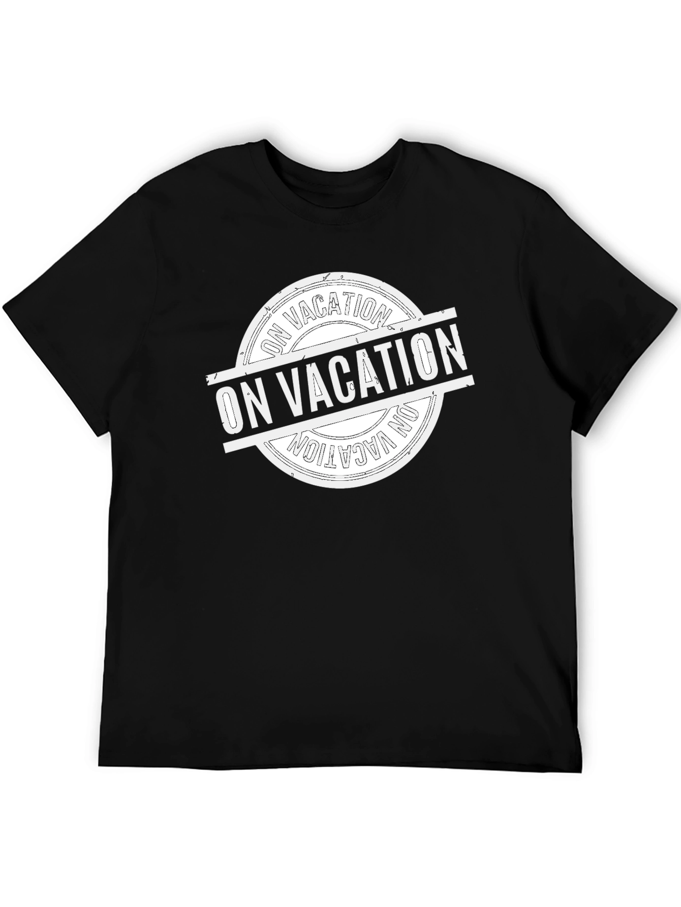 Black On Vacation Graphic Tee - Black Cotton T-Shirt view 5