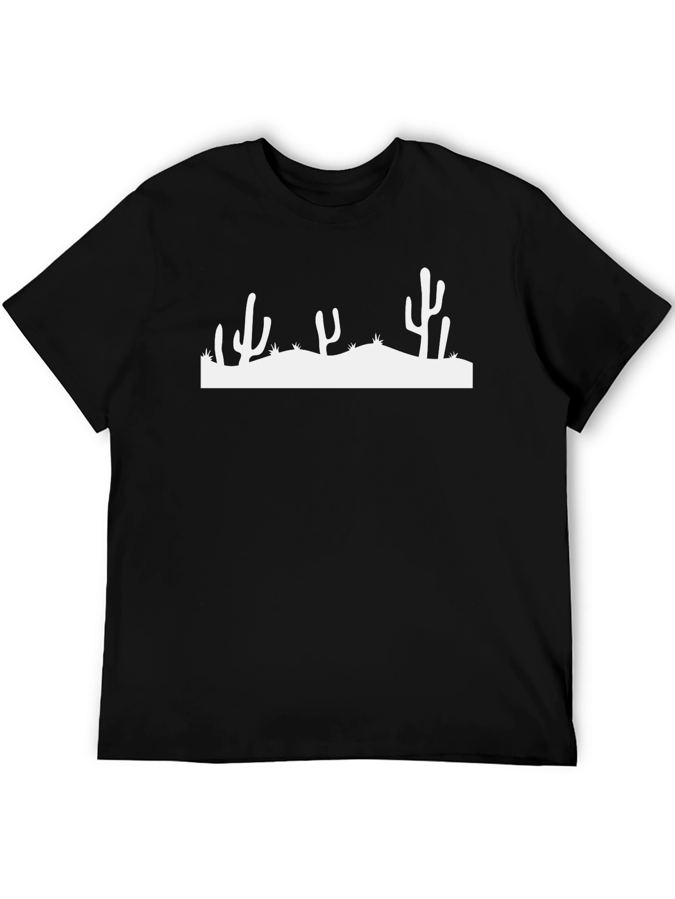 Black Cactus Silhouette Graphic T-Shirt - Black view 5