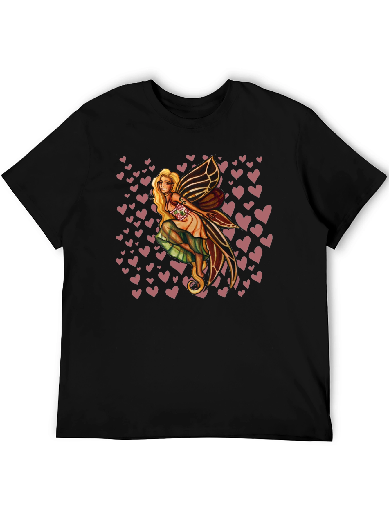Black Fairy Heart Tee - Black Graphic T-Shirt view 5