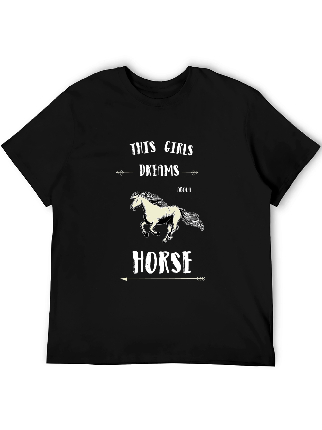 Black This Girl Dreams About Horse Black T-Shirt view 5