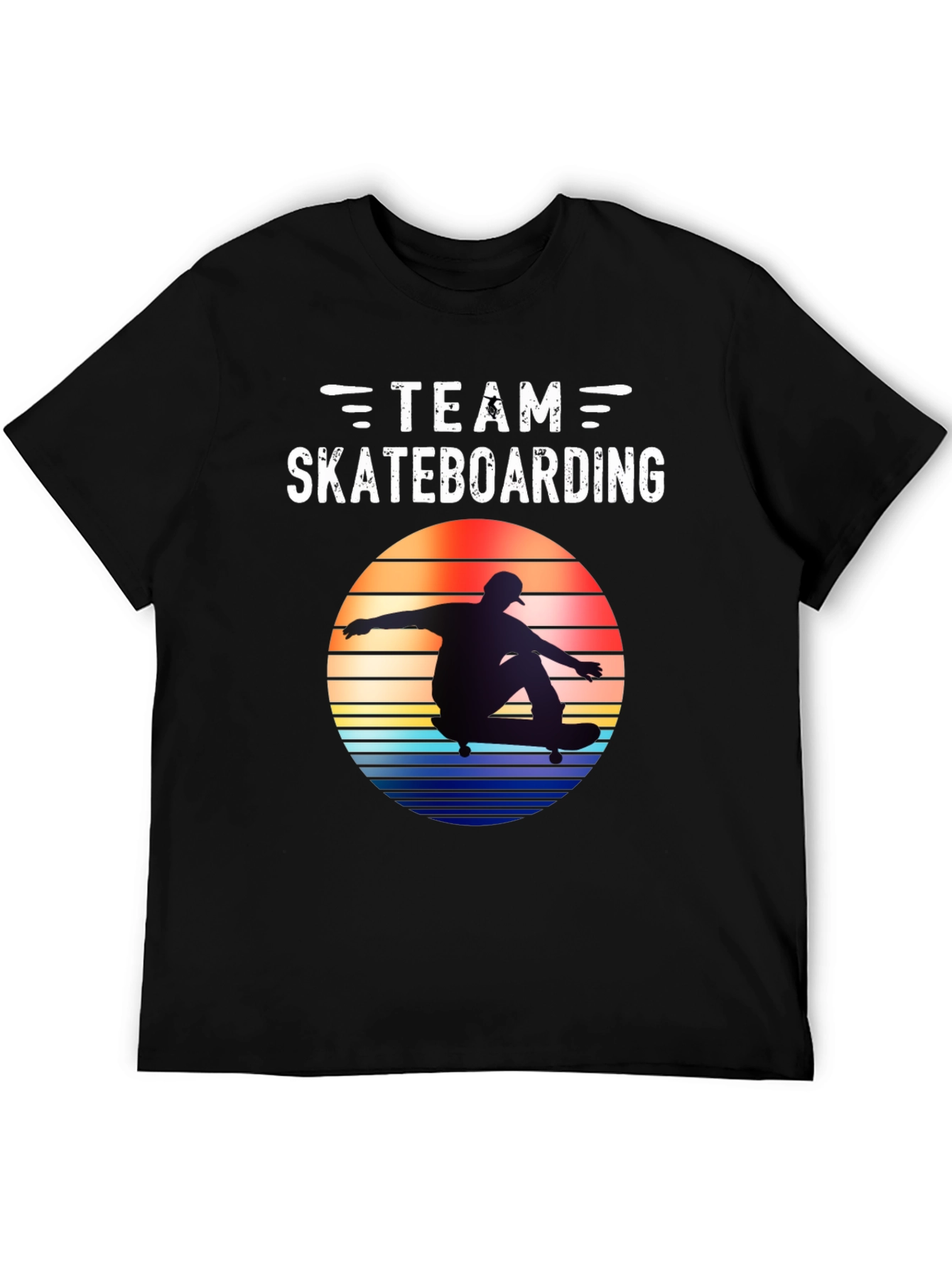 Black Team Skateboarding Graphic Tee - Retro Style view 5