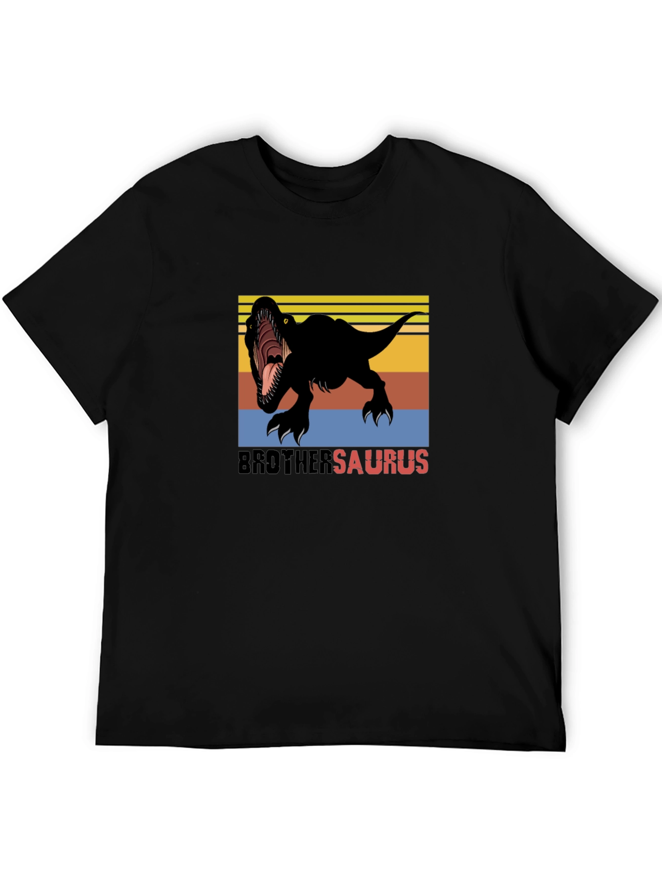 Black BrotherSaurus Dinosaur T-Shirt - Black view 5