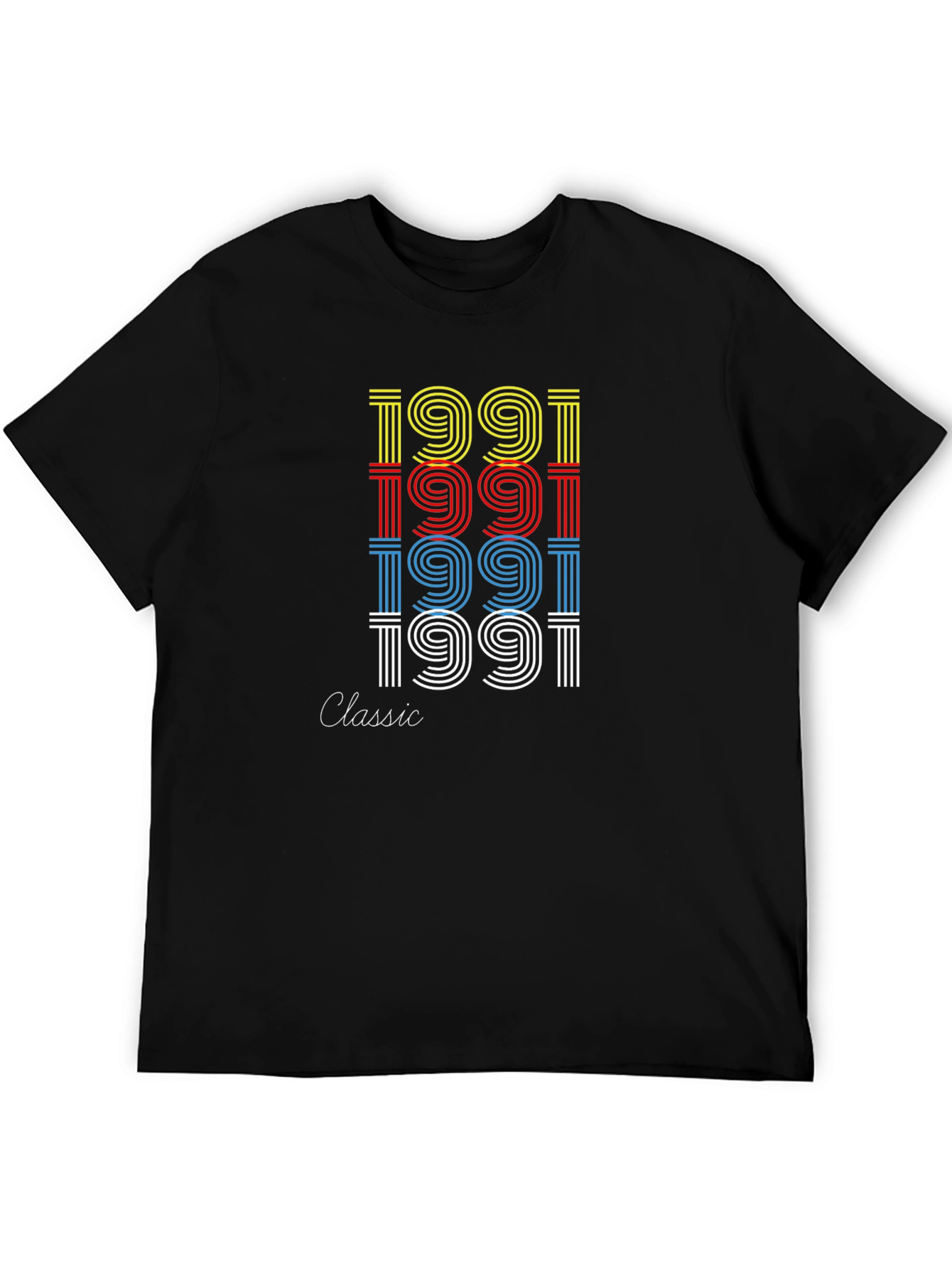 Black Retro 1991 Classic Graphic Tee view 5