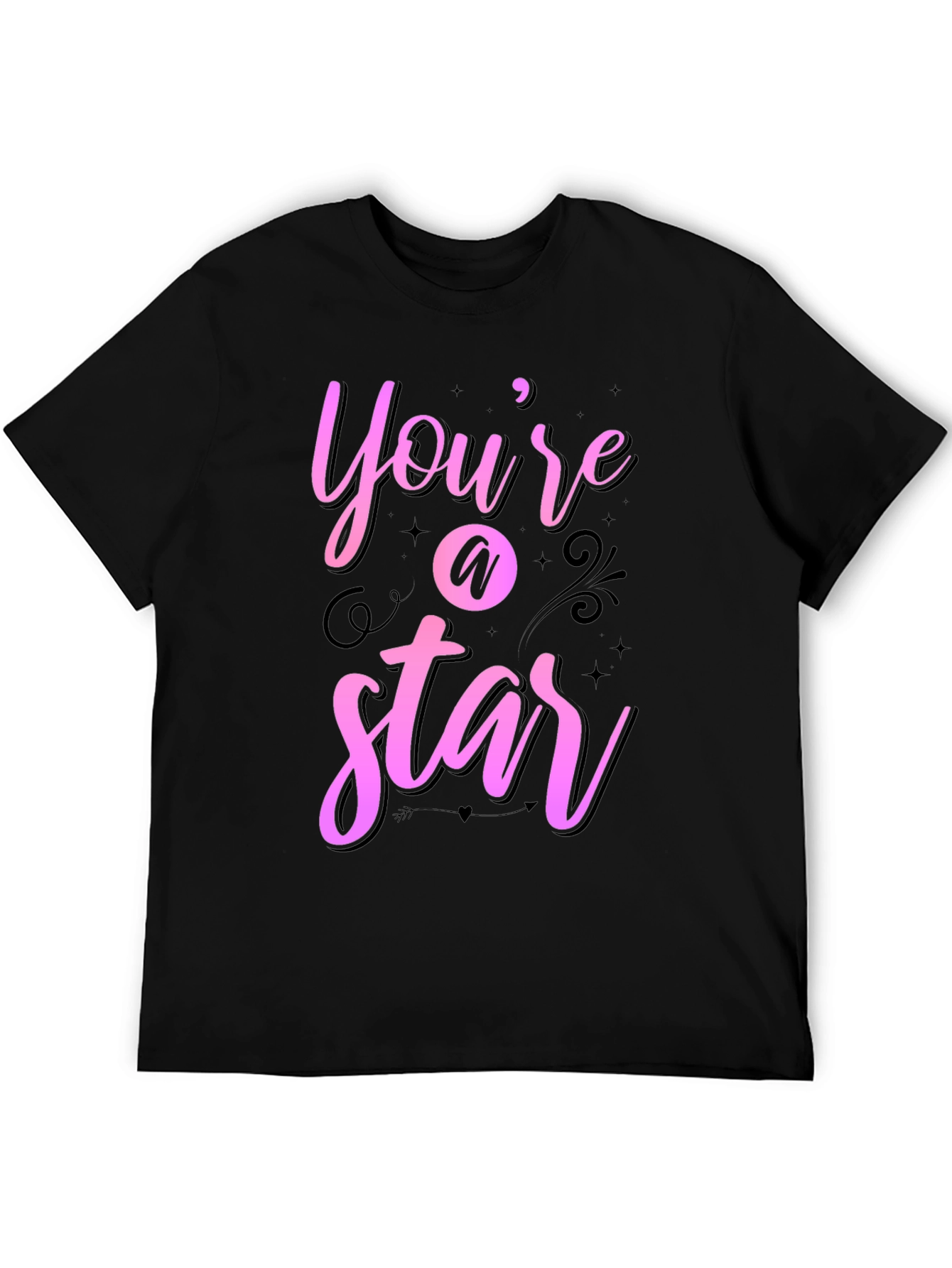 Black You're A Star Graphic Tee - Black Casual Shirt view 5