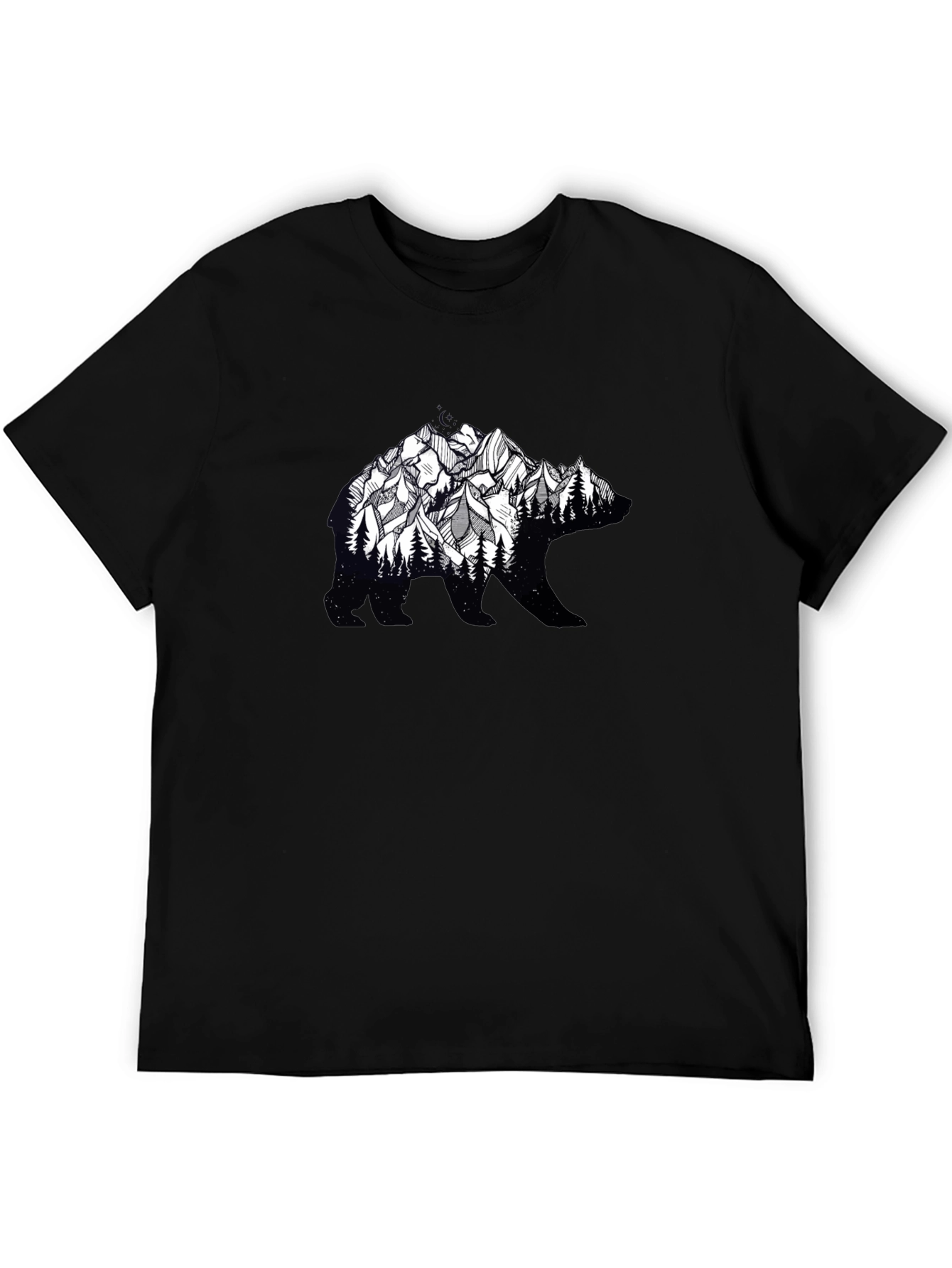 Black Bear Silhouette Mountain Graphic Tee - Nature Inspired view 5