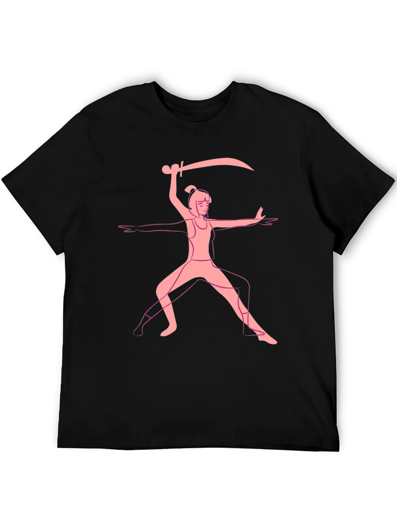 Black Warrior Pose Graphic Tee - Black view 5
