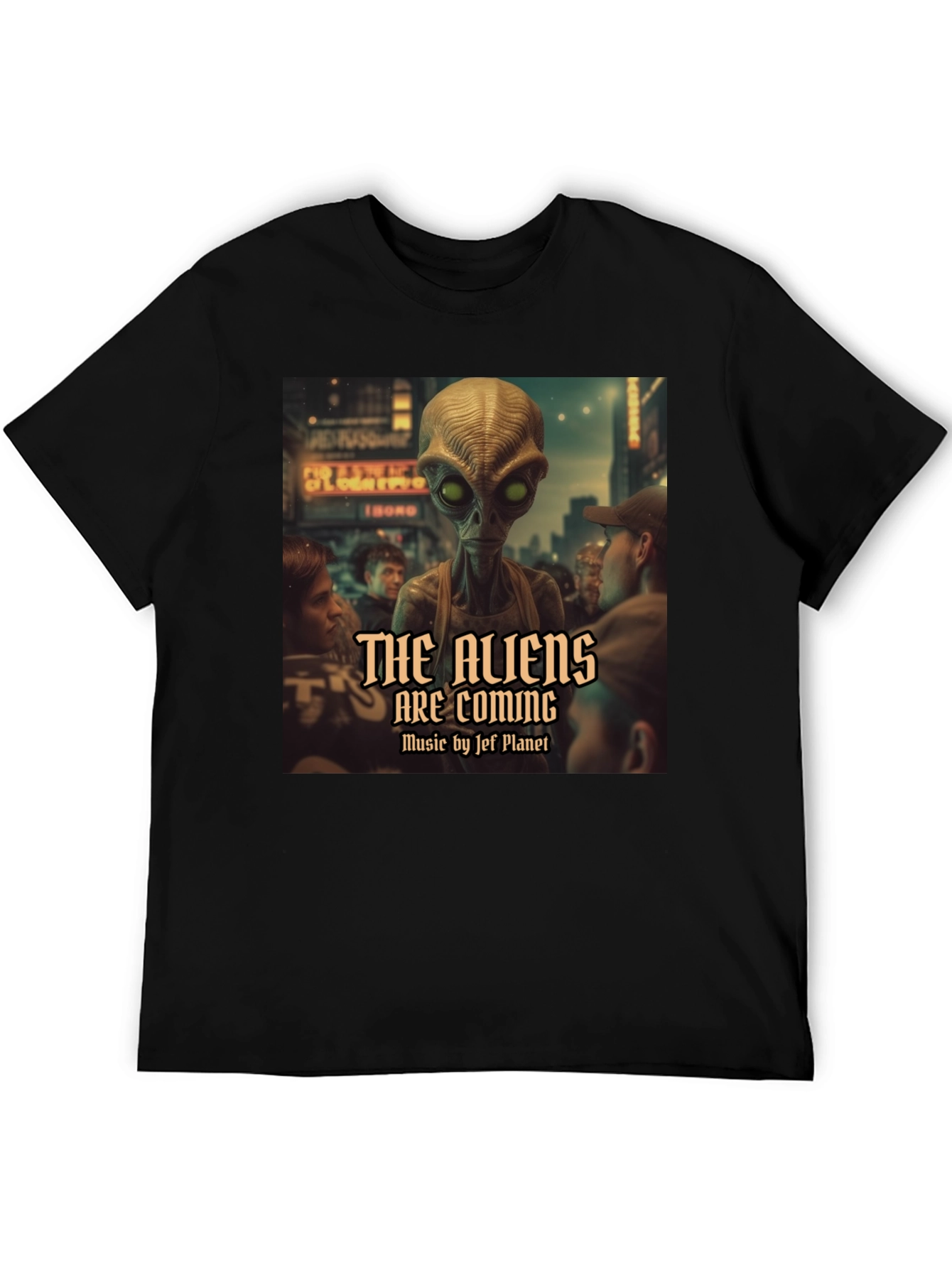 Black The Aliens Are Coming Graphic T-Shirt view 5