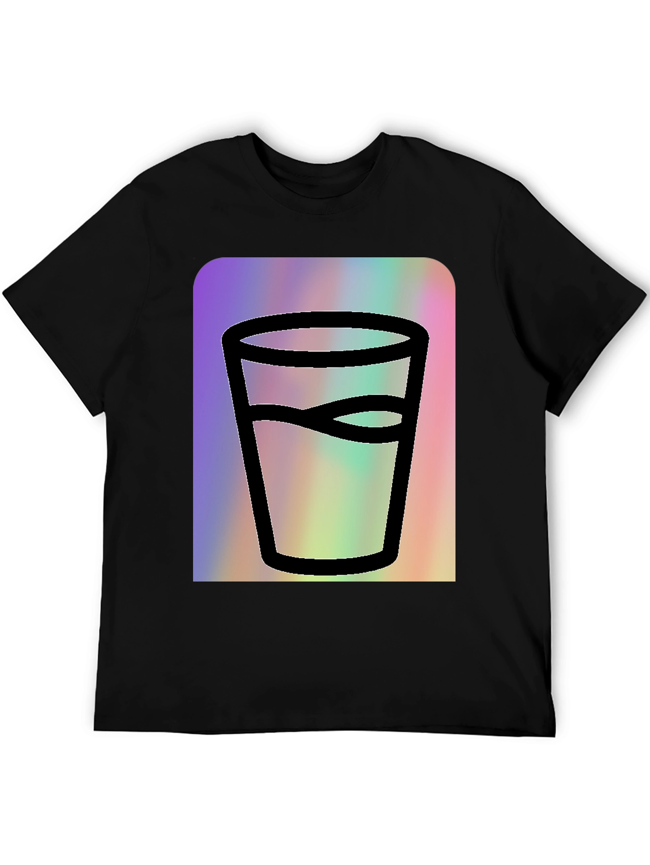 Black Glass of Water Graphic Tee - Soft Black Cotton view 5