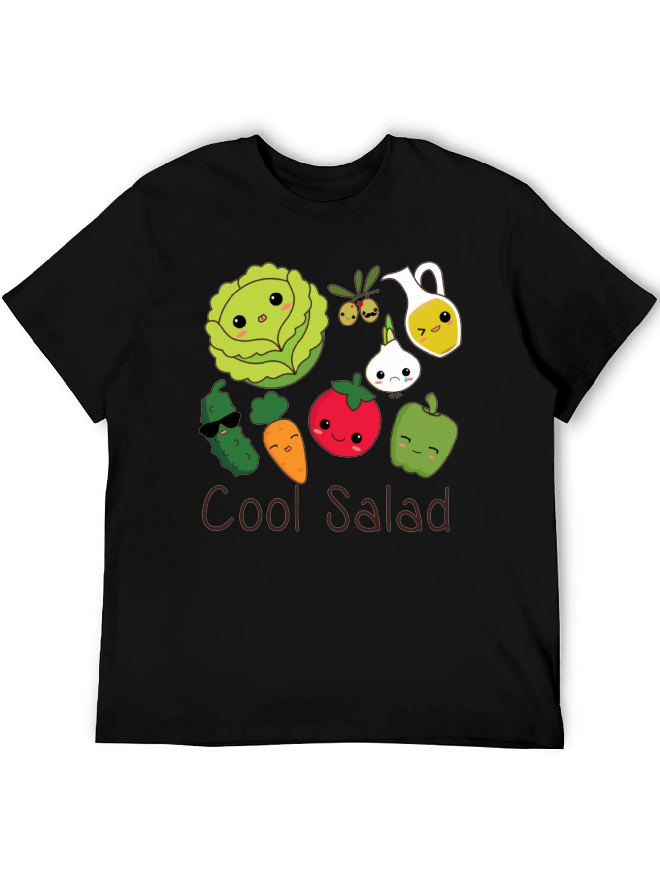 Cool Salad Graphic Tee - Unisex Black T-Shirt - 5
