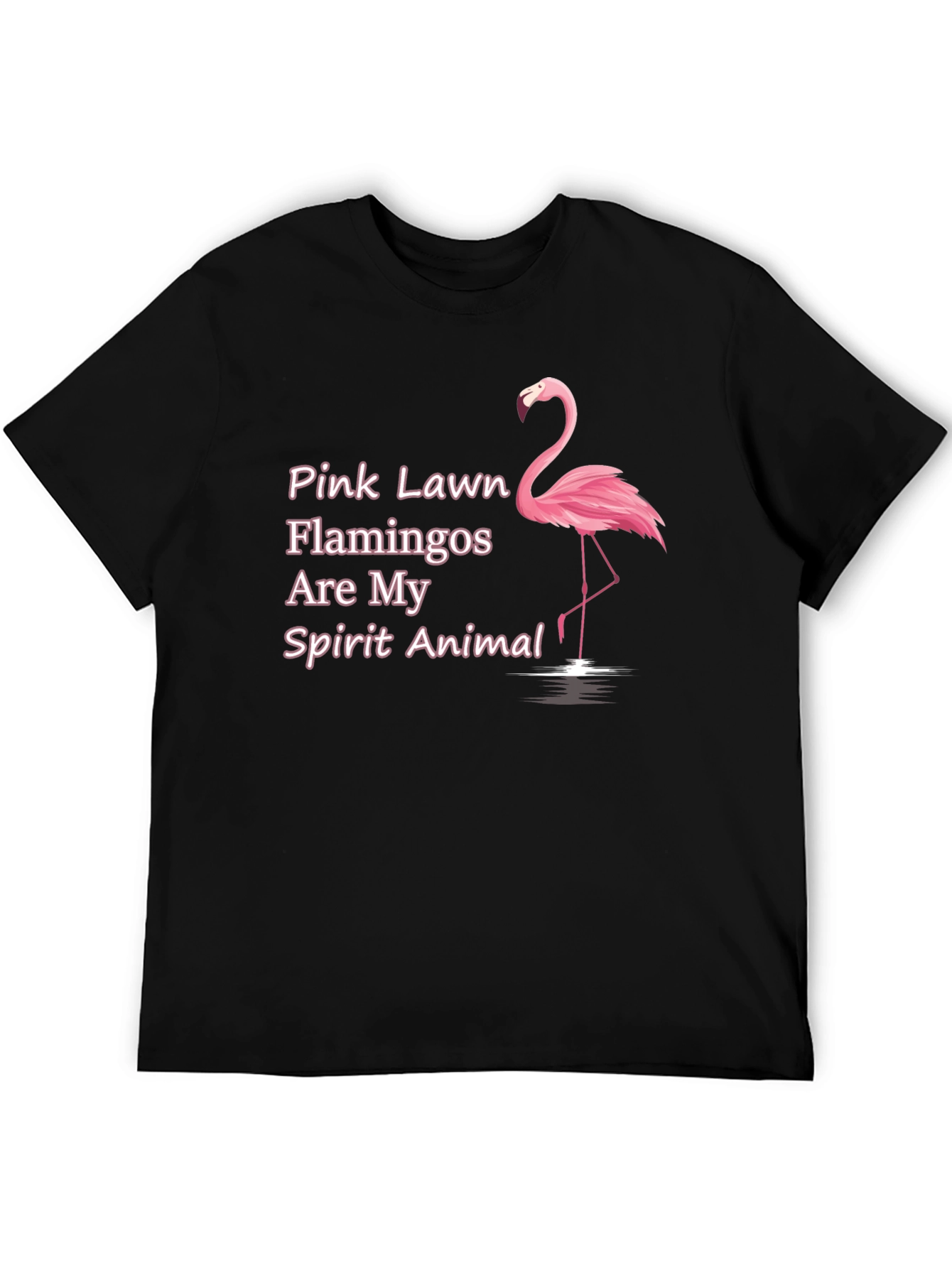 Black Pink Flamingo Spirit Animal T-Shirt view 5