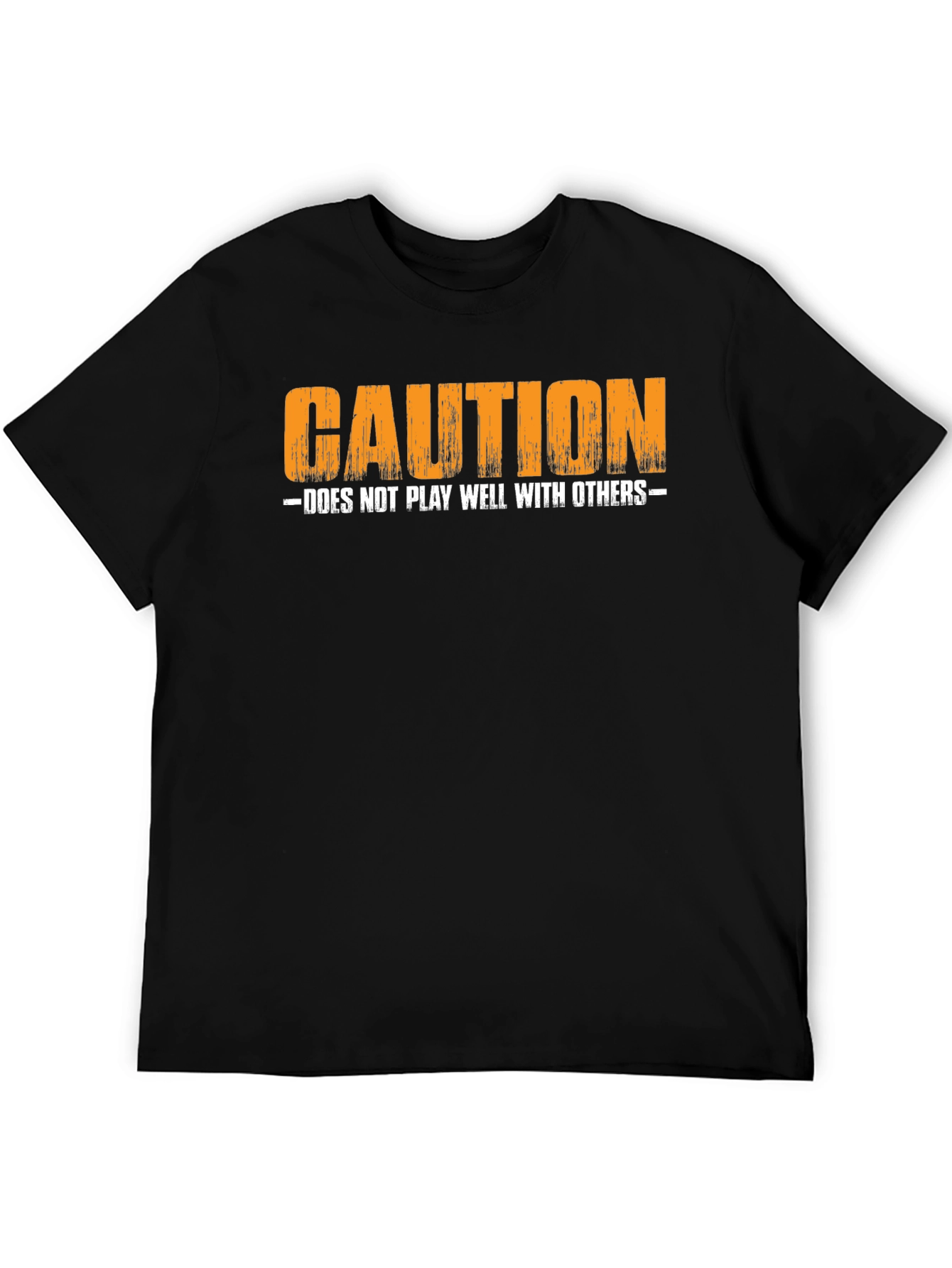 Black Caution: Does Not Play Well With Others T-Shirt view 5